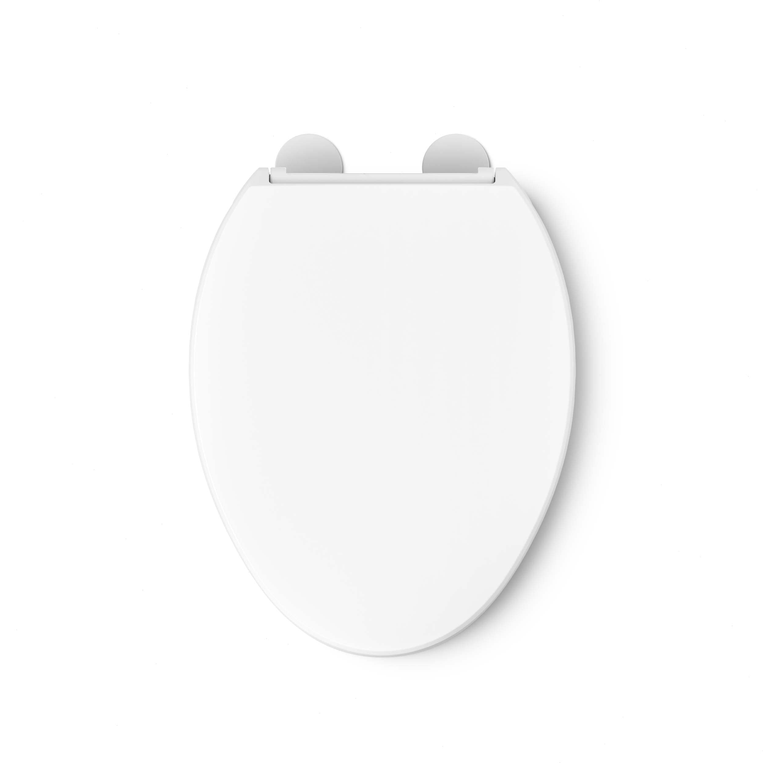 Asiento de inodoro alargado de cierre suave en plástico blanco Hyten de KOHLER 25875-0