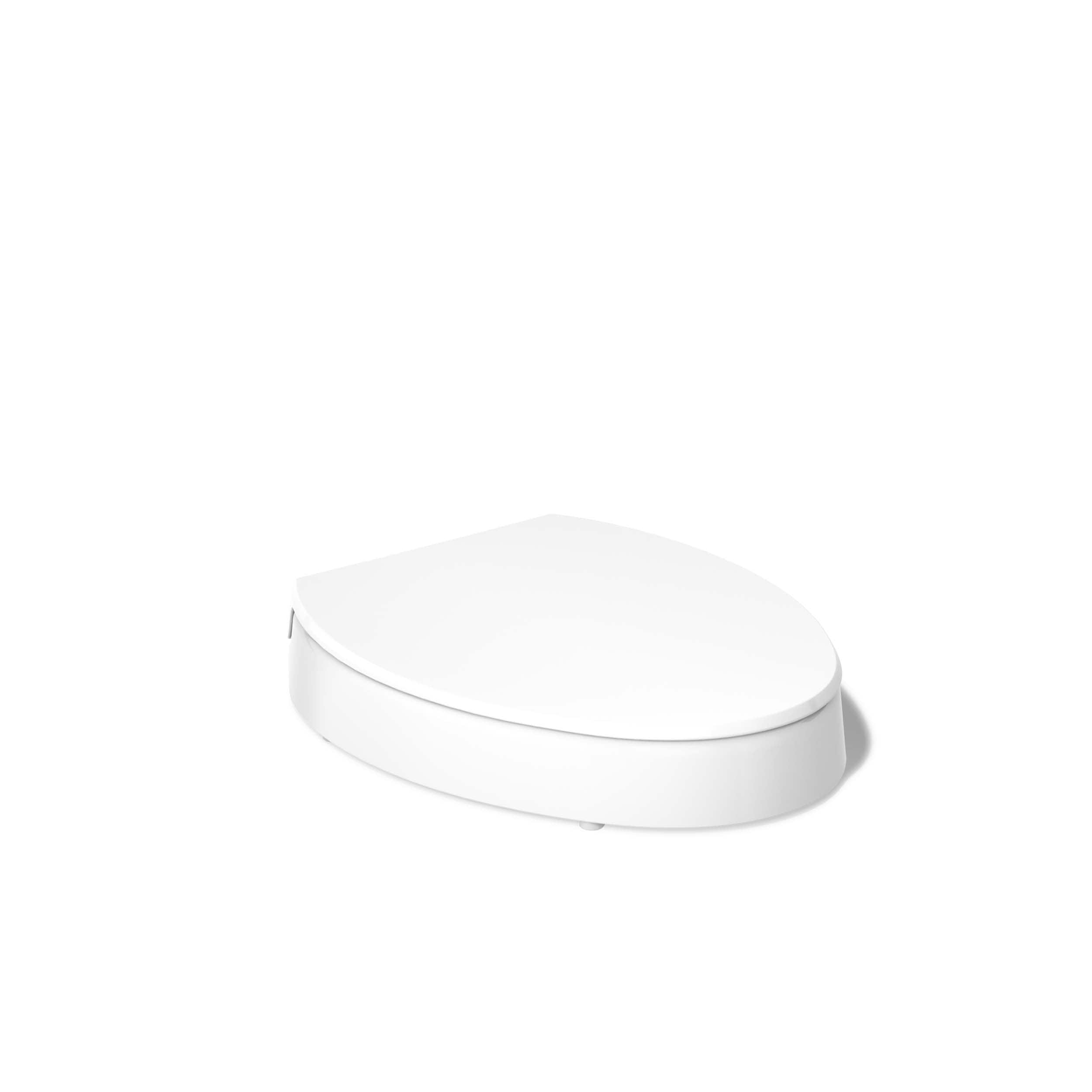 Asiento de inodoro alargado de cierre suave en plástico blanco Hyten de KOHLER 25875-0