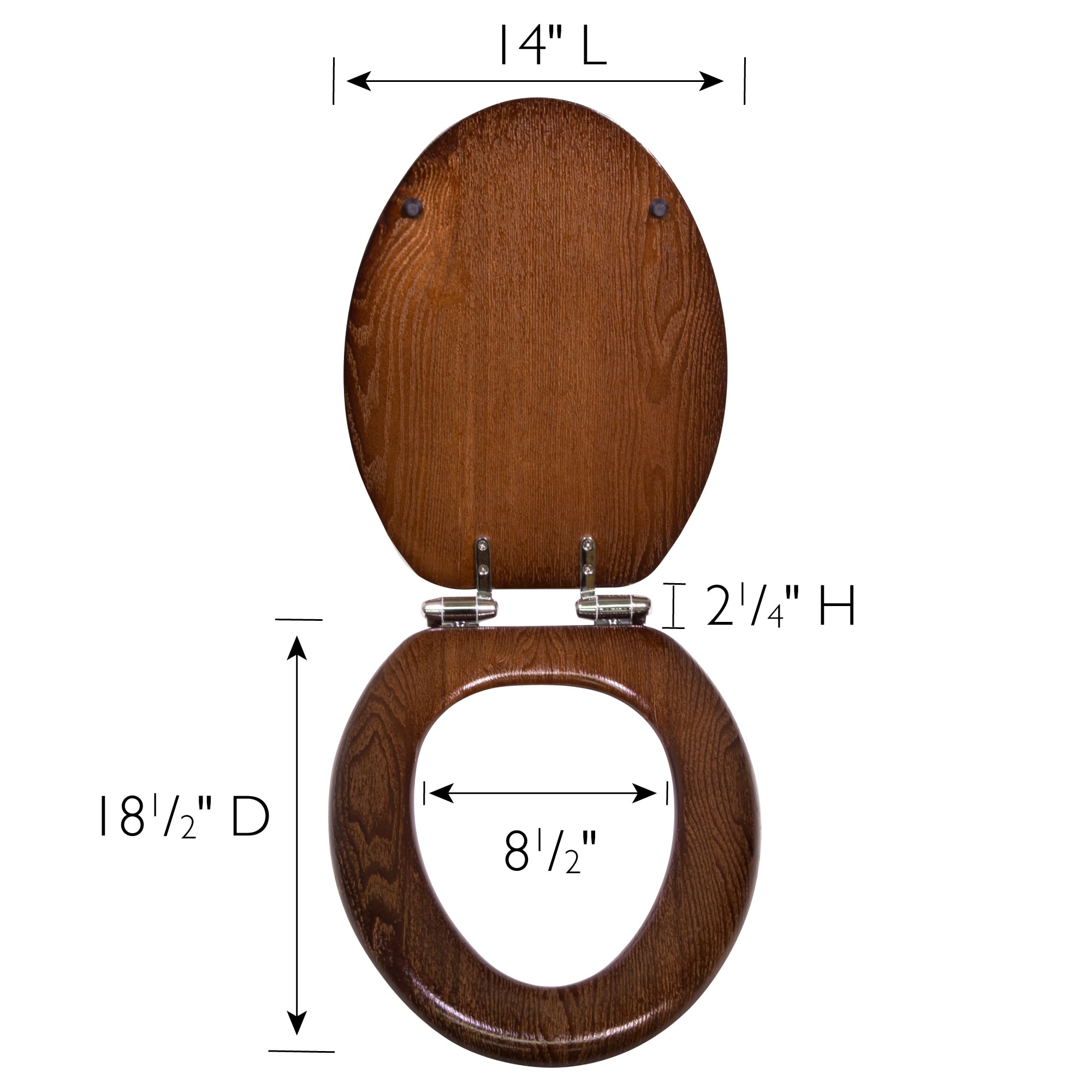 Asiento de baño alargado de cierre suave en madera de Java de Design House Dalton