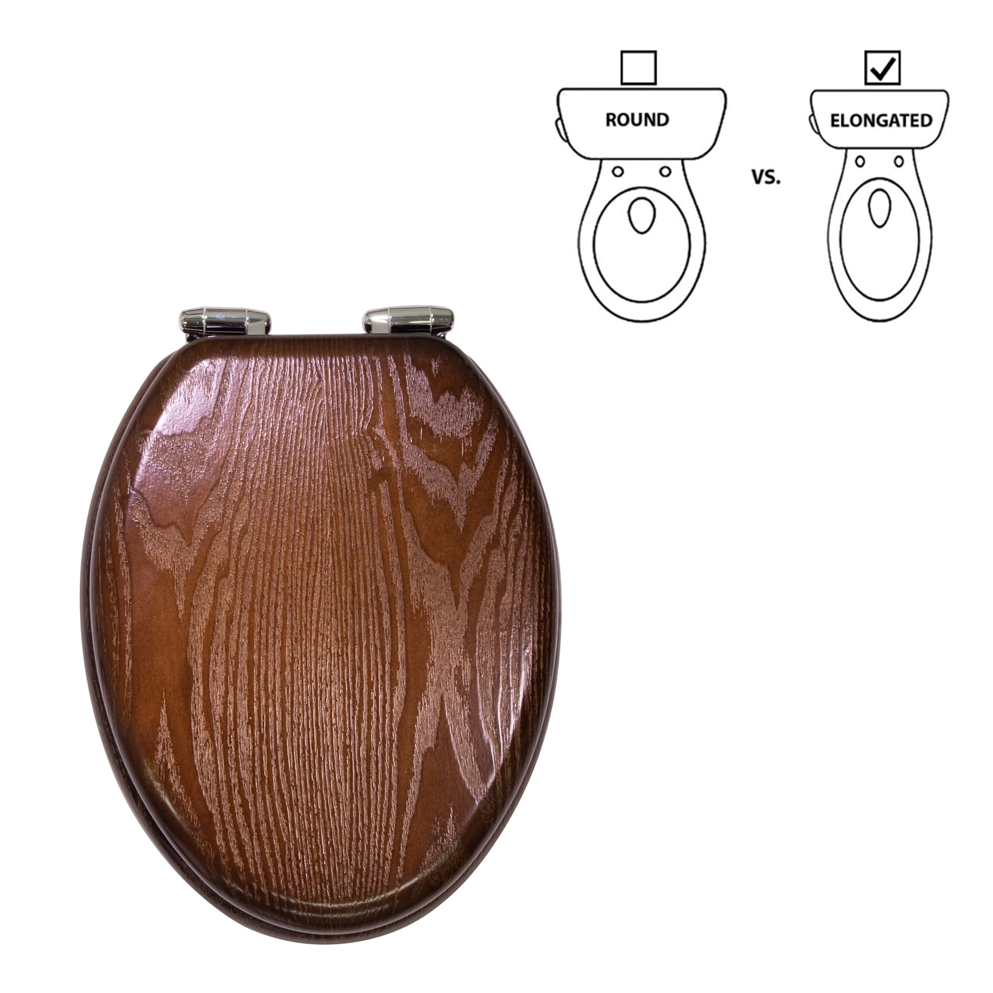 Asiento de baño alargado de cierre suave en madera de Java de Design House Dalton