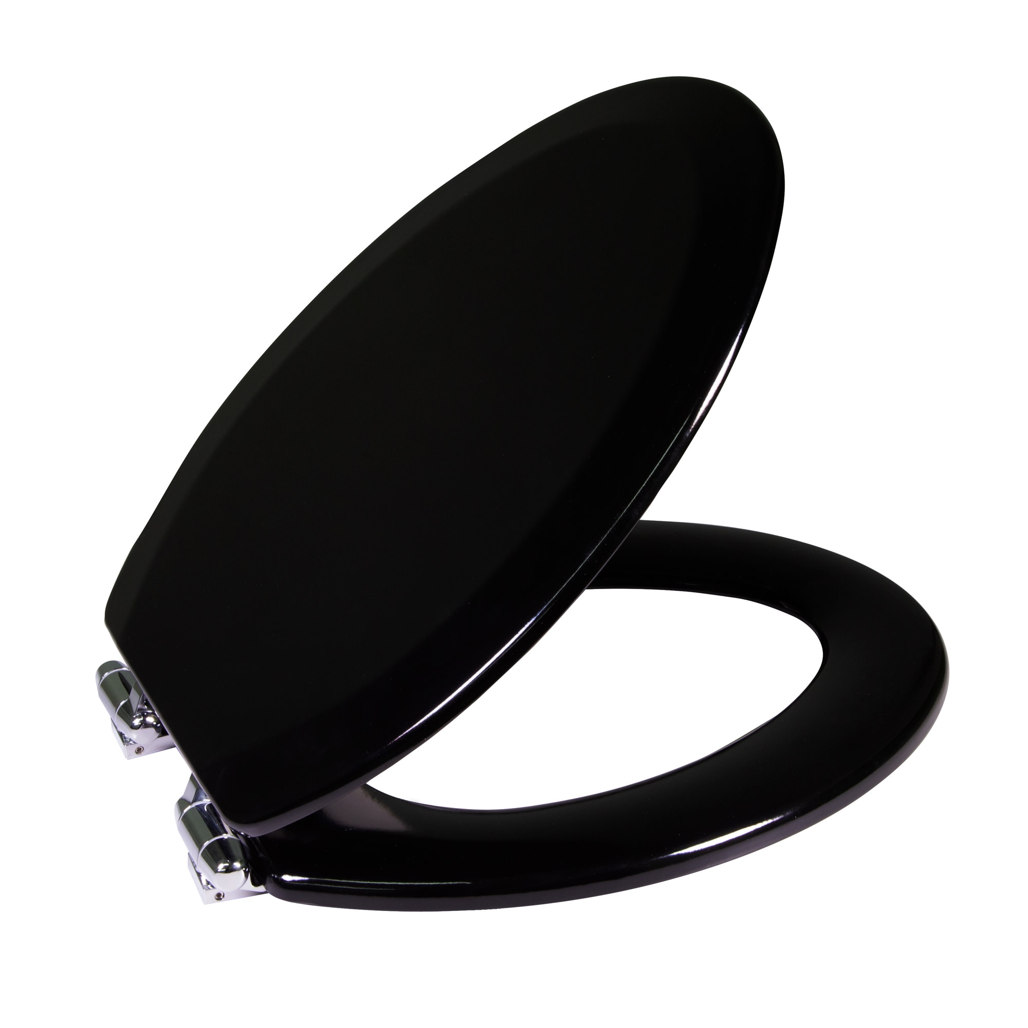 Asiento de baño alargado de madera negra con cierre suave de la casa de diseño Dalton 560235-BLK