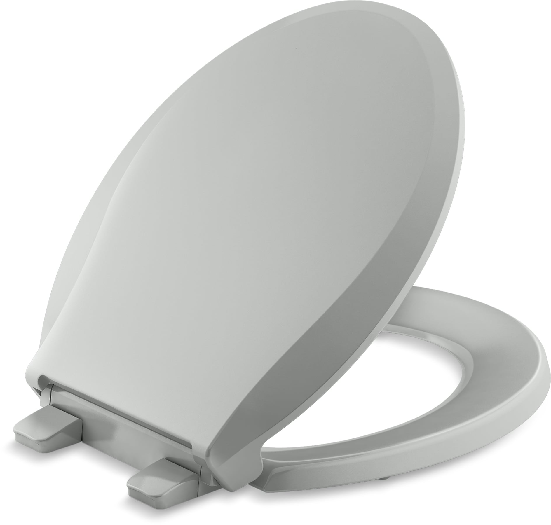 Asiento de inodoro redondo suave con cierre silencioso en gris hielo de plástico KOHLER K-4639-RL-95