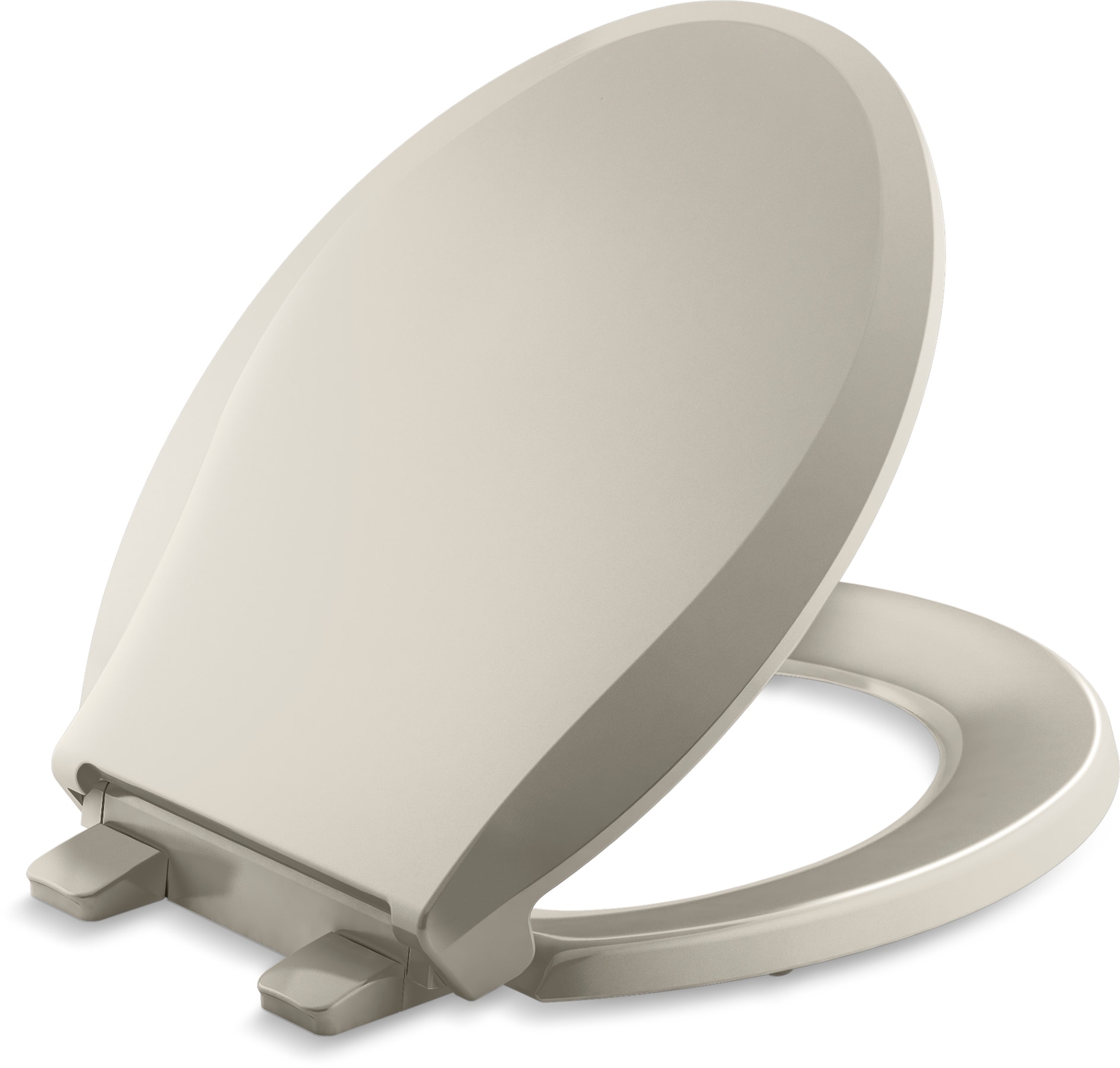 Asiento de inodoro redondo de plástico en color arena con cierre suave - Modelo K-4639-RL-G9 de KOHLER