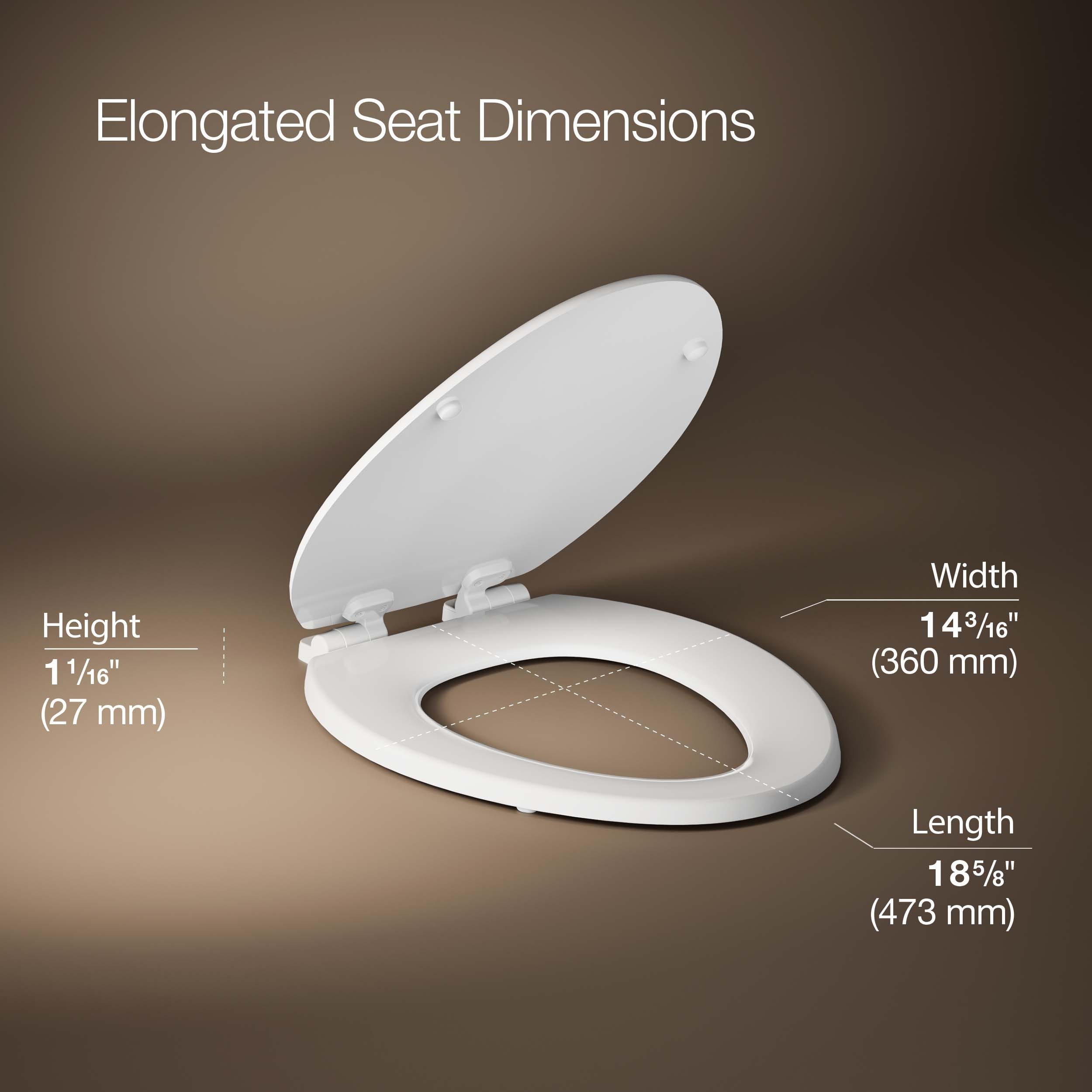 Asiento de inodoro alargado con cierre suave de madera blanca Stonewood KOHLER K-20466-0
