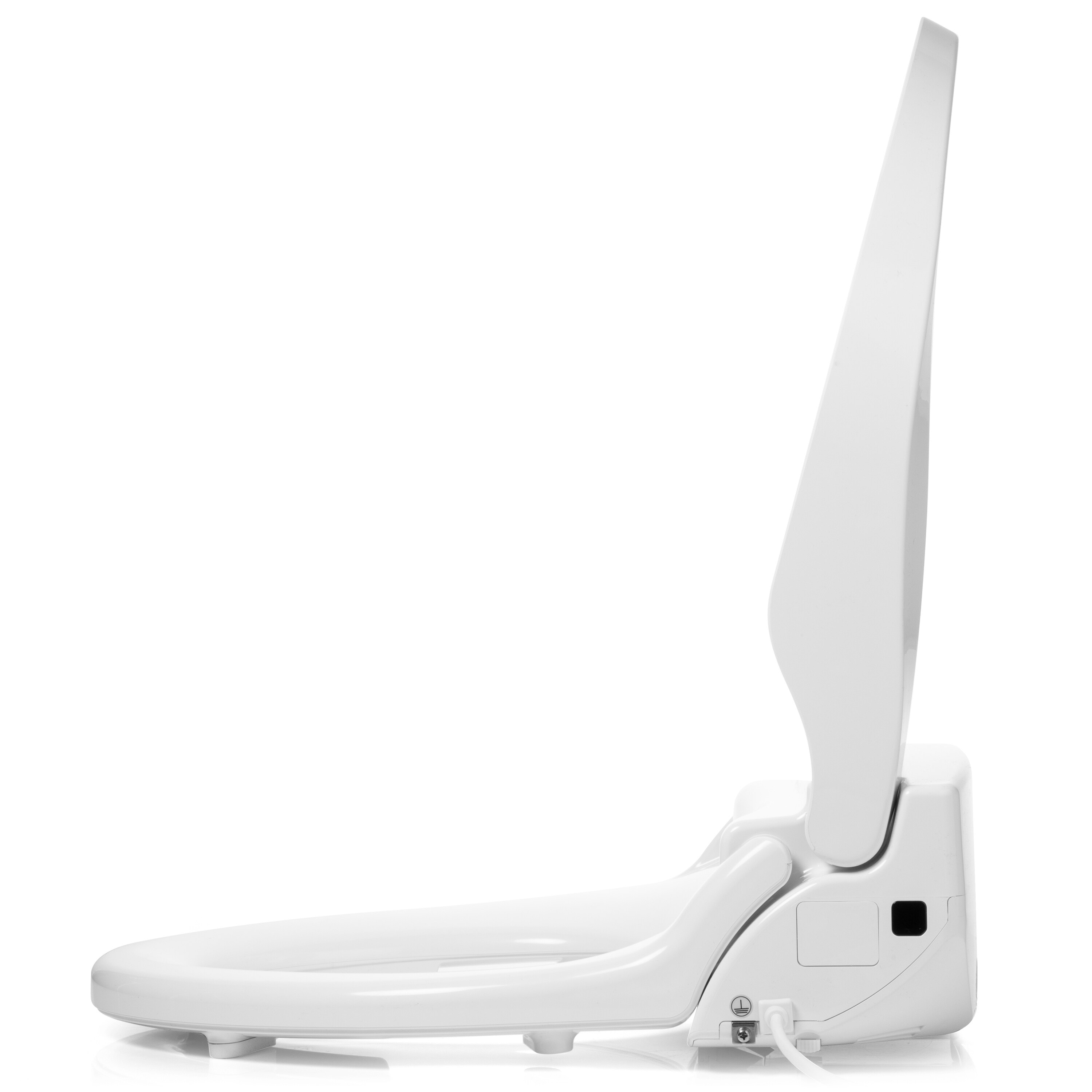 Asiento de baño con bidé eléctrico, alargado, blanco y con cierre suave y calefacción