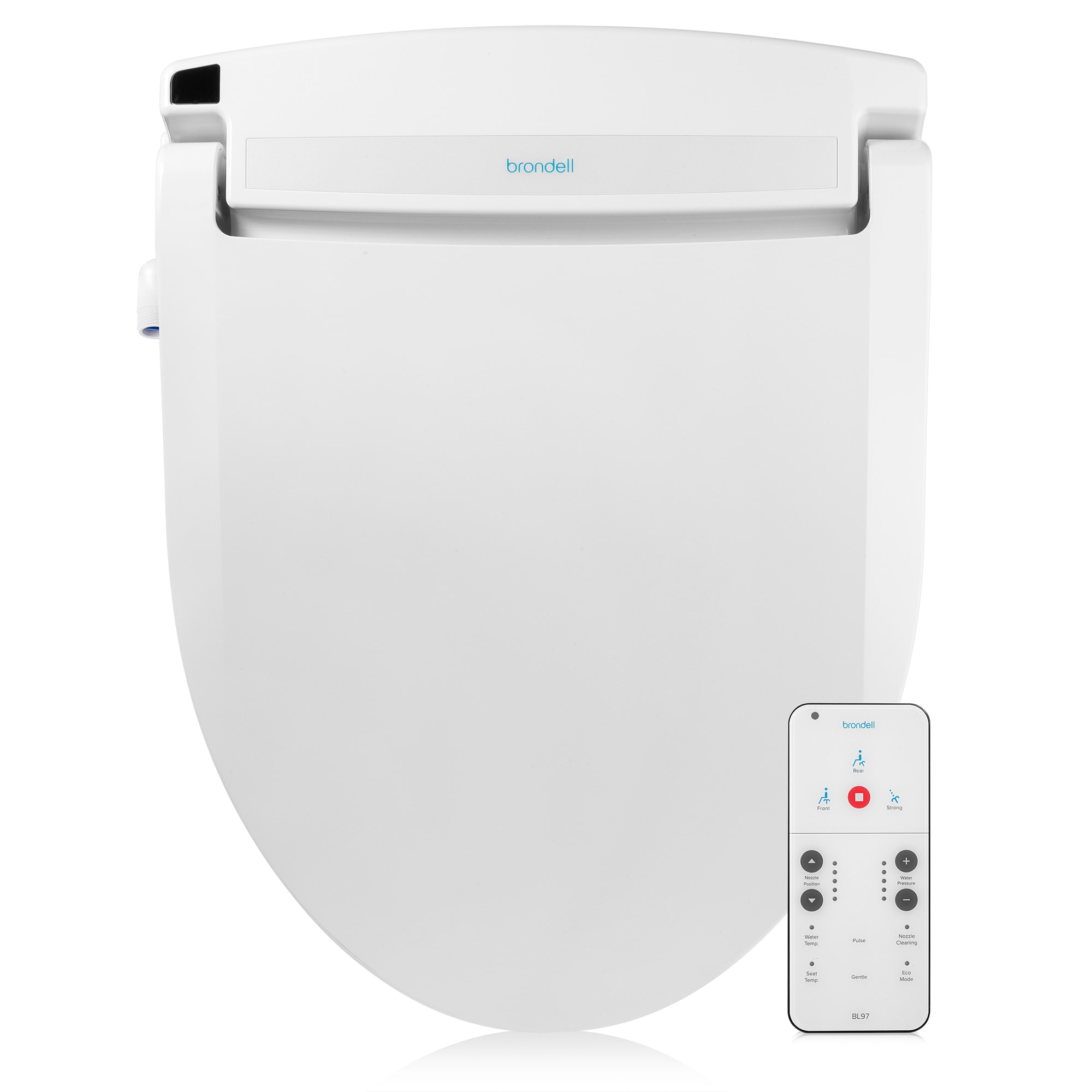 Asiento de baño con bidé eléctrico, alargado, blanco y con cierre suave y calefacción