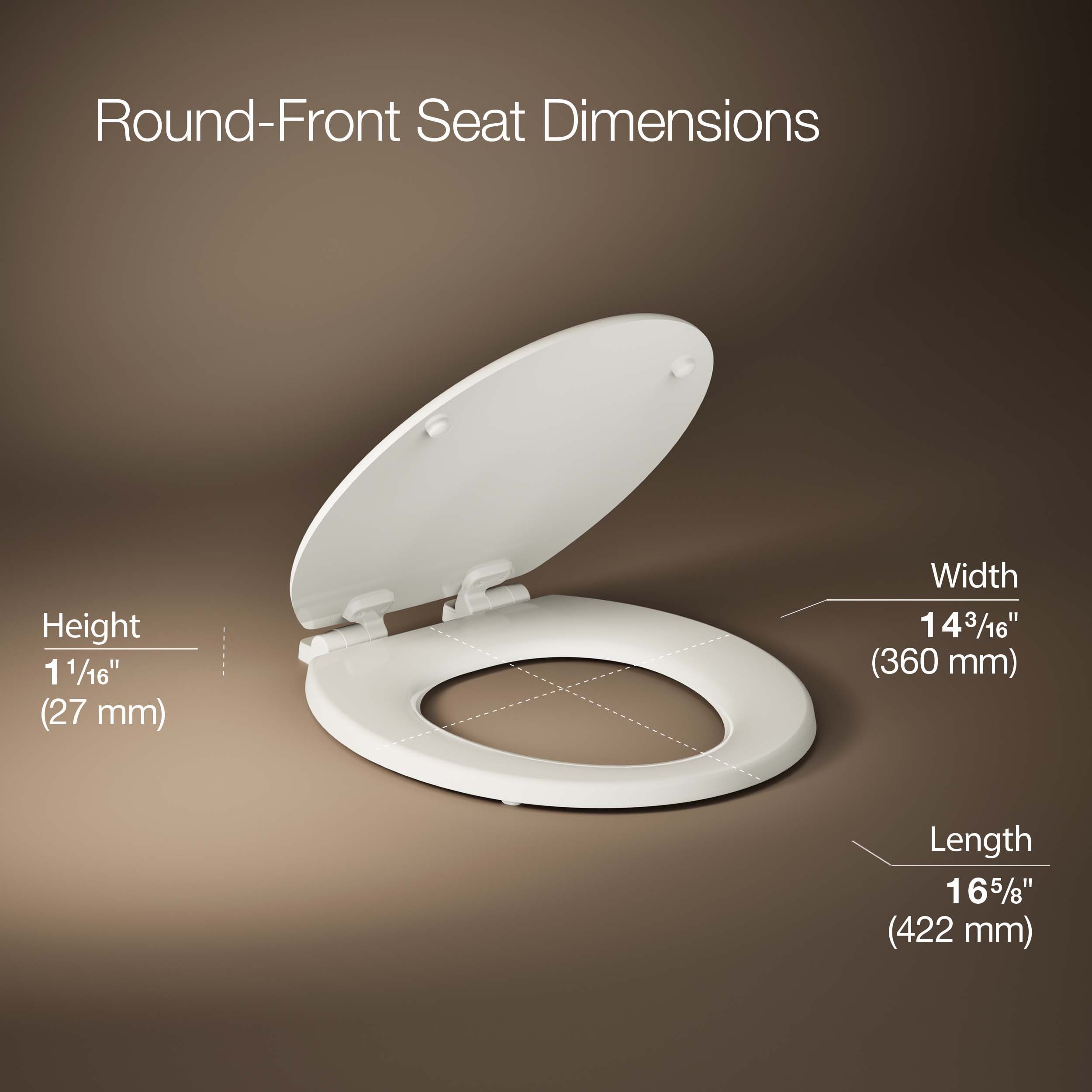 Asiento de inodoro redondo silencioso de madera en color galleta de la marca KOHLER Stonewood - Modelo K-20467-96.