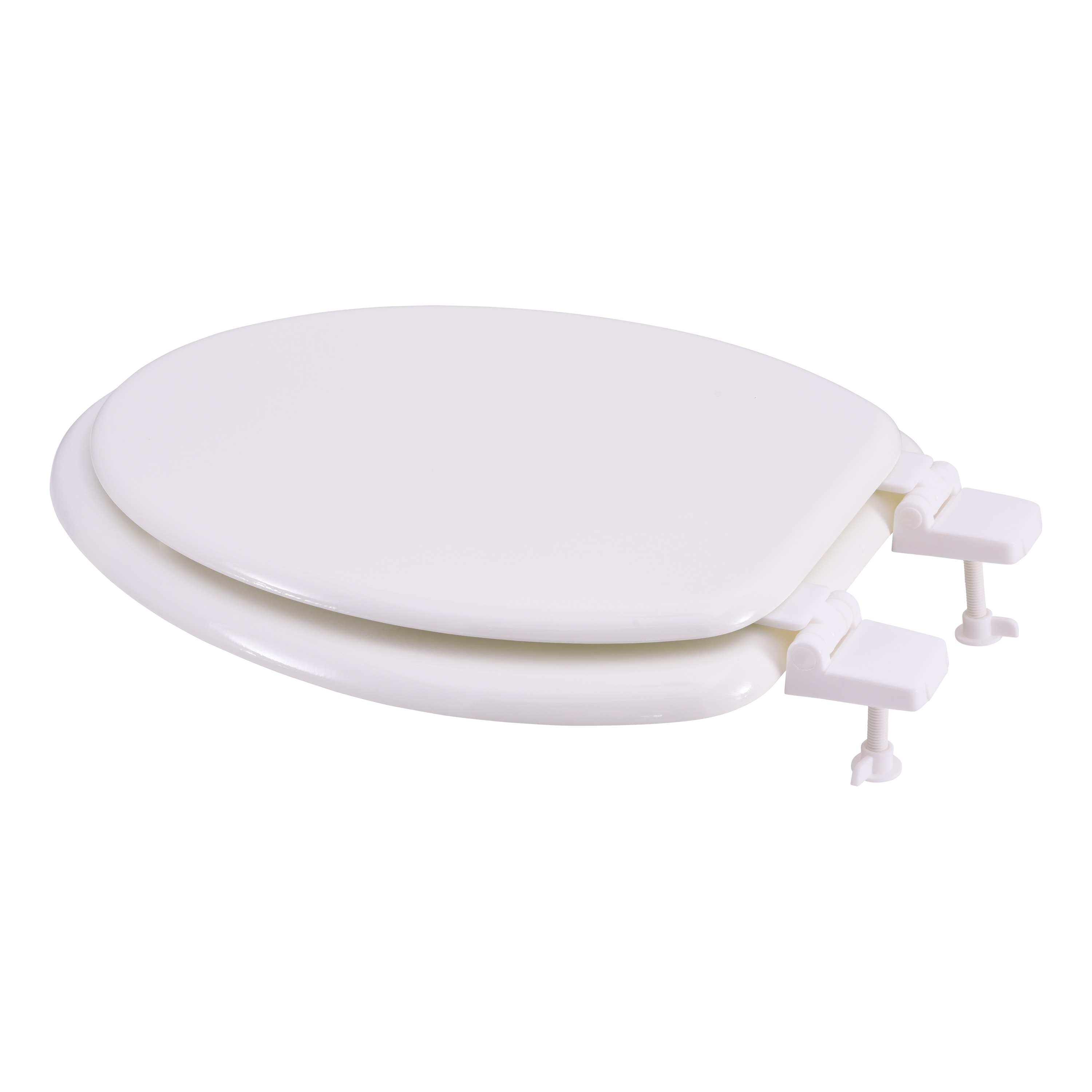 Asiento de inodoro alargado de madera blanca EZ-FLO 65907