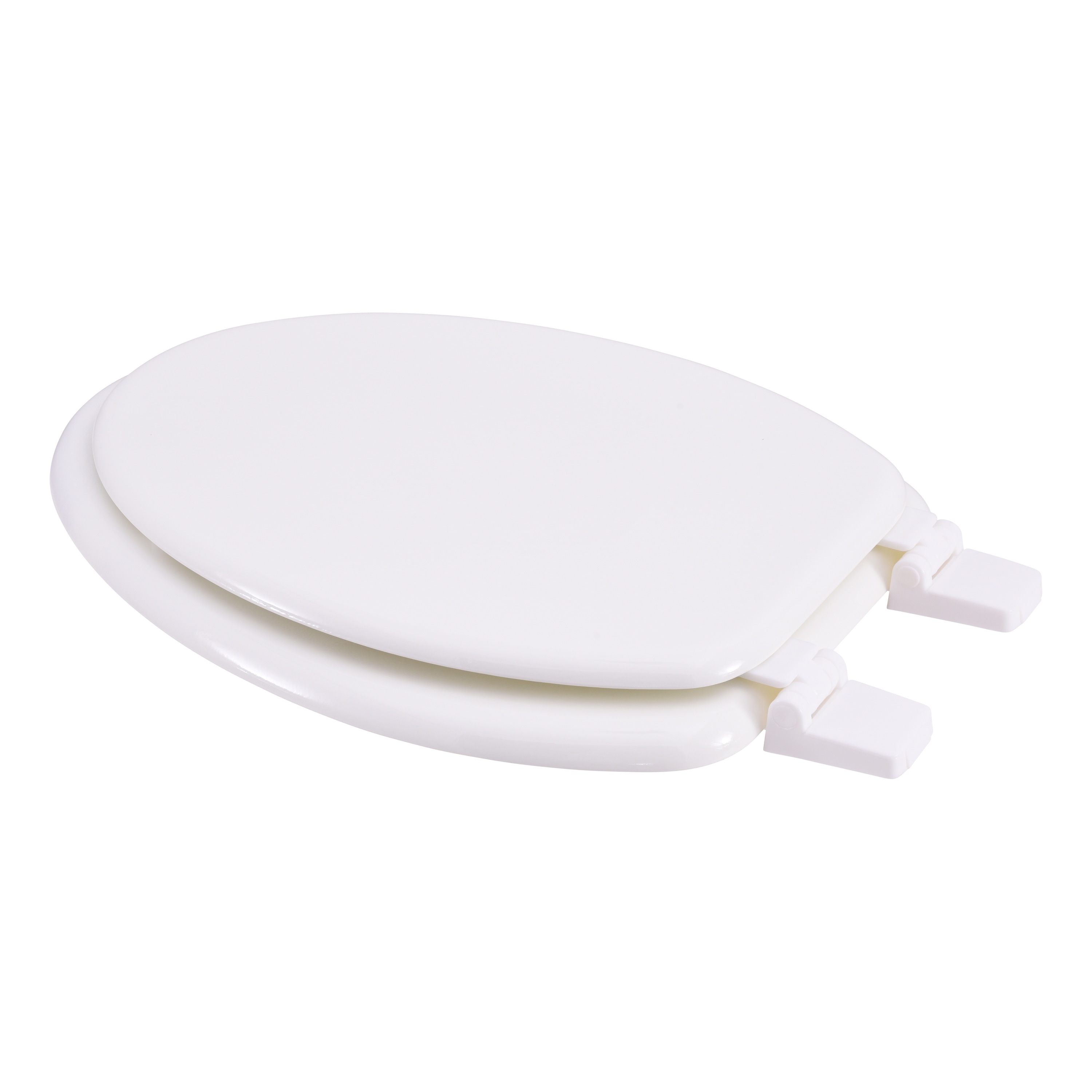 Asiento de inodoro alargado de madera blanca EZ-FLO 65907