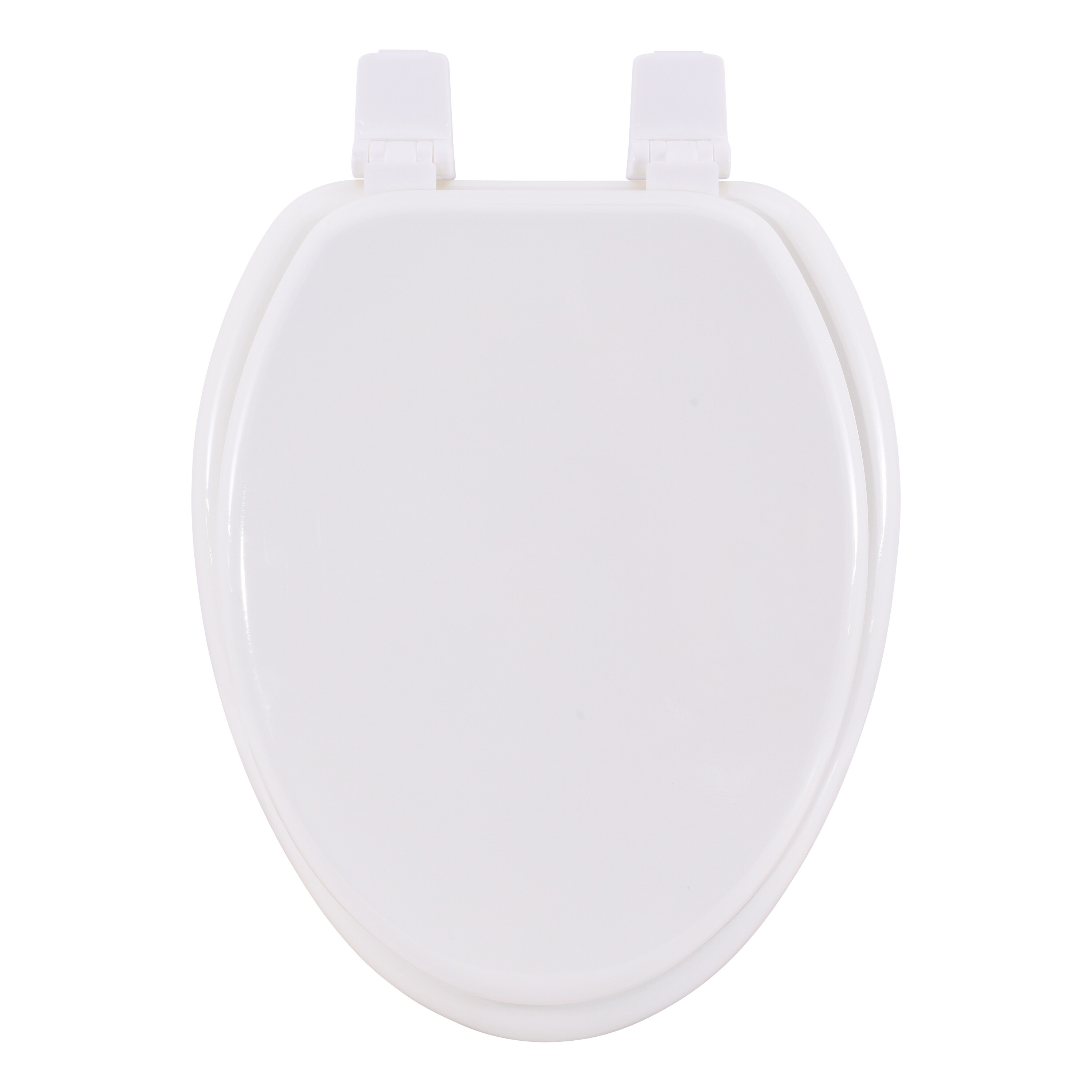 Asiento de inodoro alargado de madera blanca EZ-FLO 65907