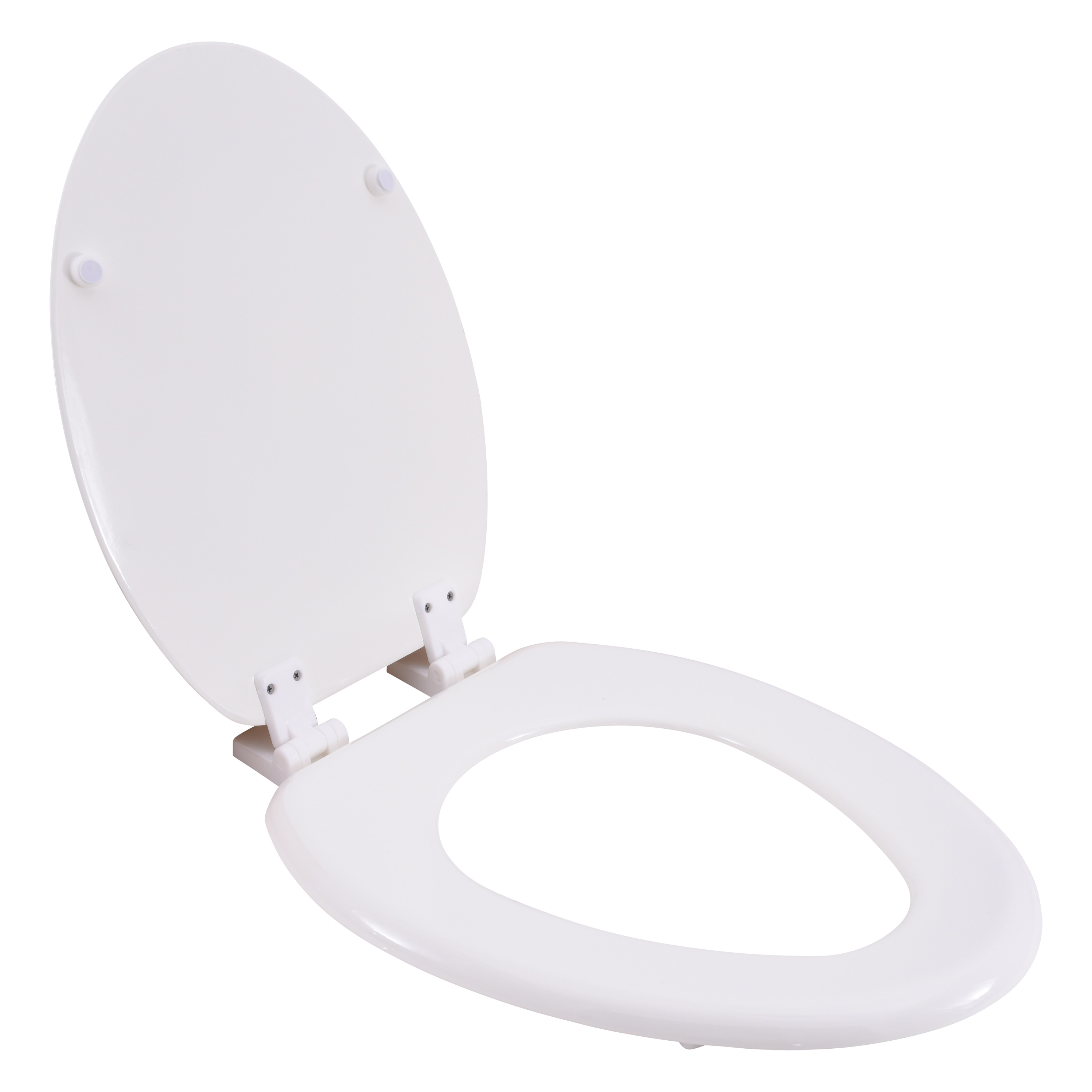 Asiento de inodoro alargado de madera blanca EZ-FLO 65907