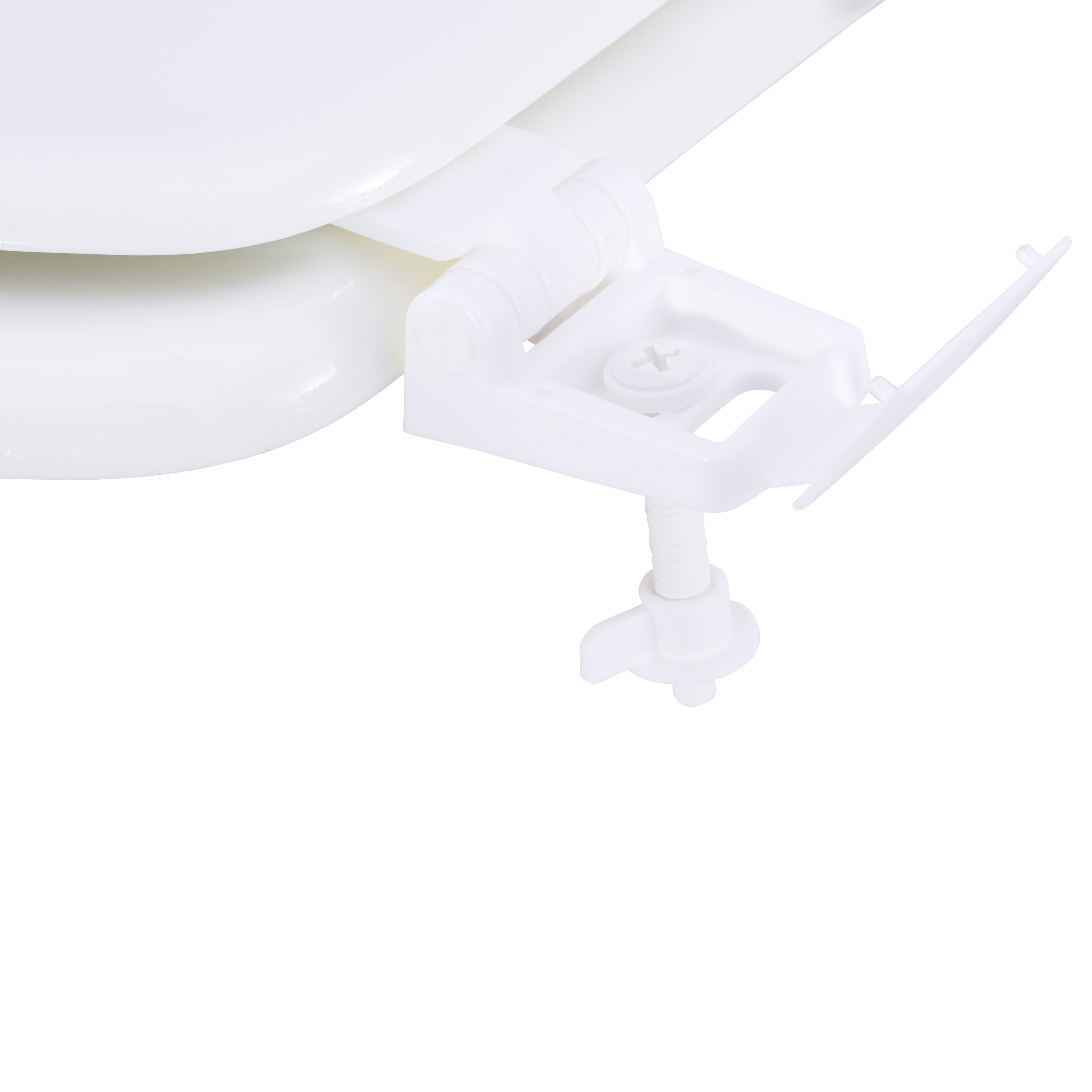 Asiento de inodoro alargado de madera blanca EZ-FLO 65907