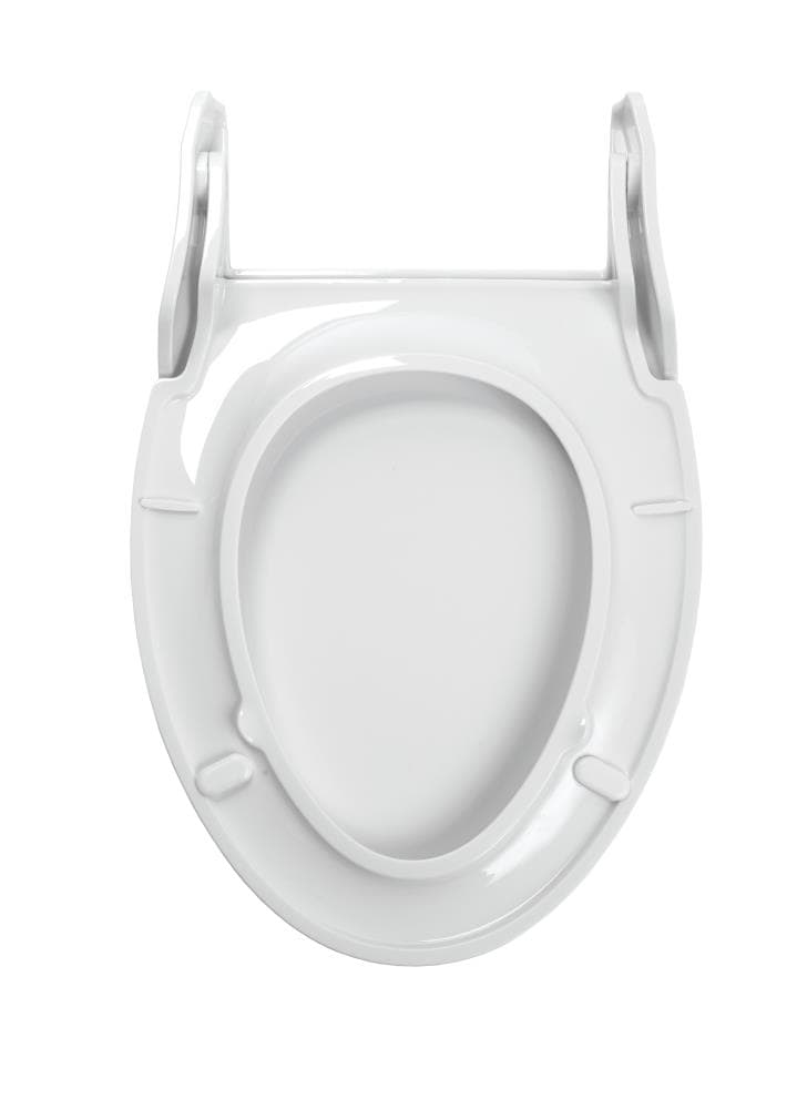 Asiento de inodoro alargado de plástico blanco con cierre suave Vanquish de Mansfield SB4000