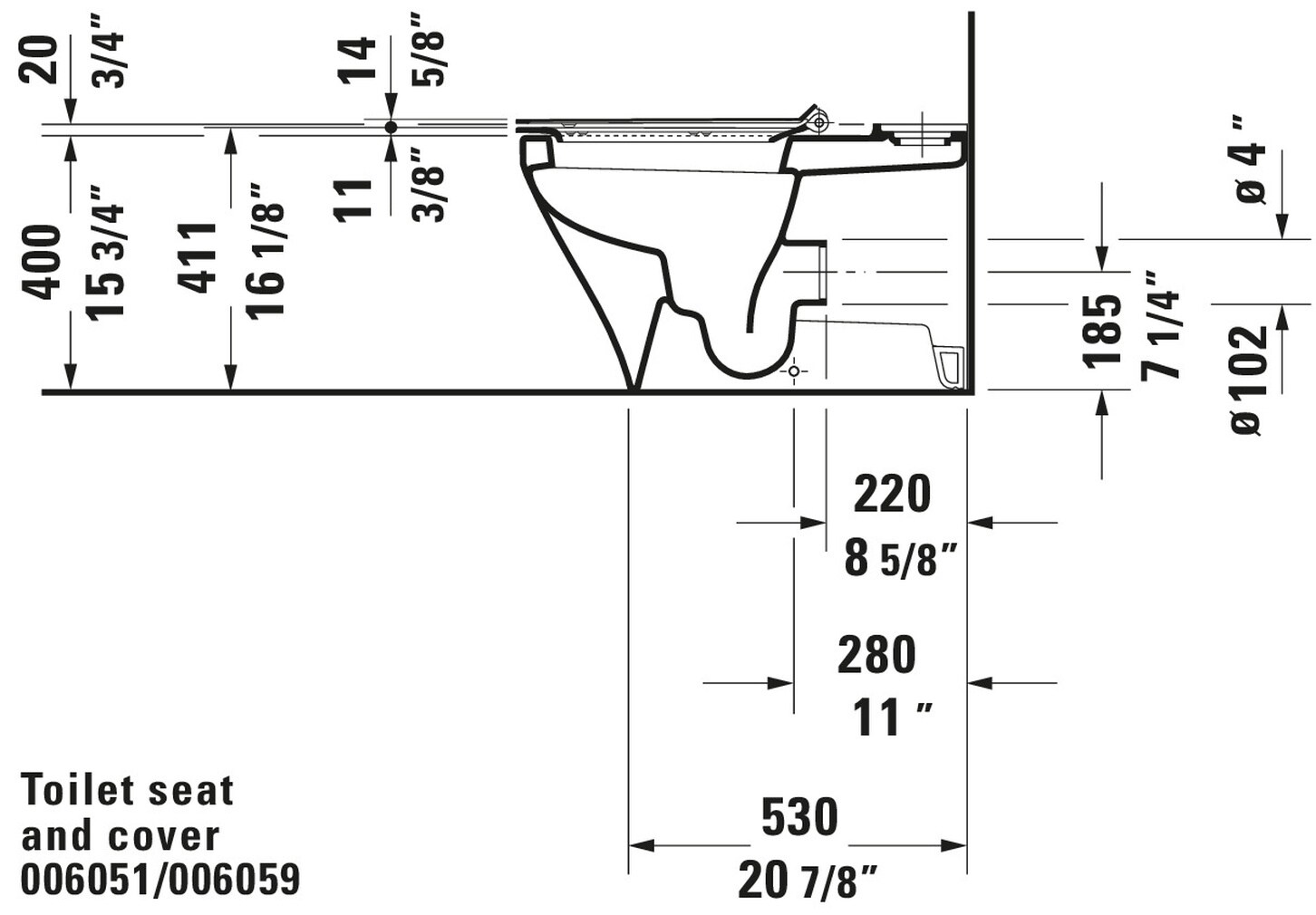 Asiento de inodoro Duravit DuraStyle Blanco de Plástico con Cierre Suave y Alargado 0060590000