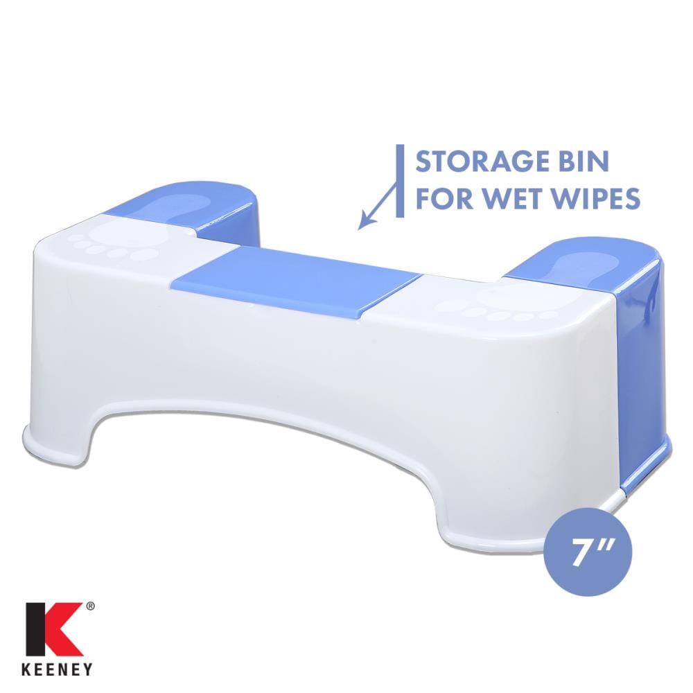 Elevador de baño azul/blanco de 7 pulgadas Keeney Keeney SQTI