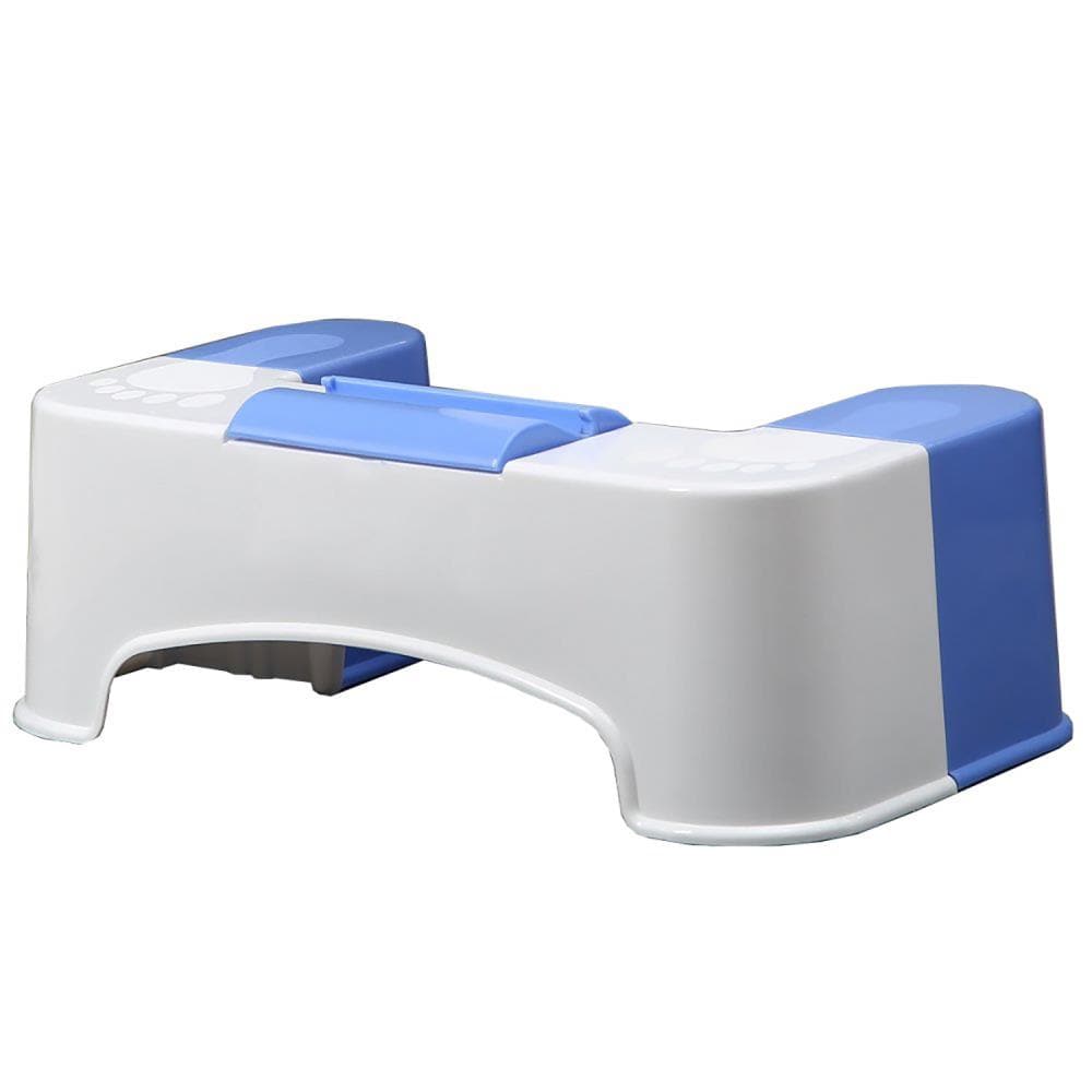Taburete para baño azul/blanco de 7 pulgadas Keeney Keeney SQT1C