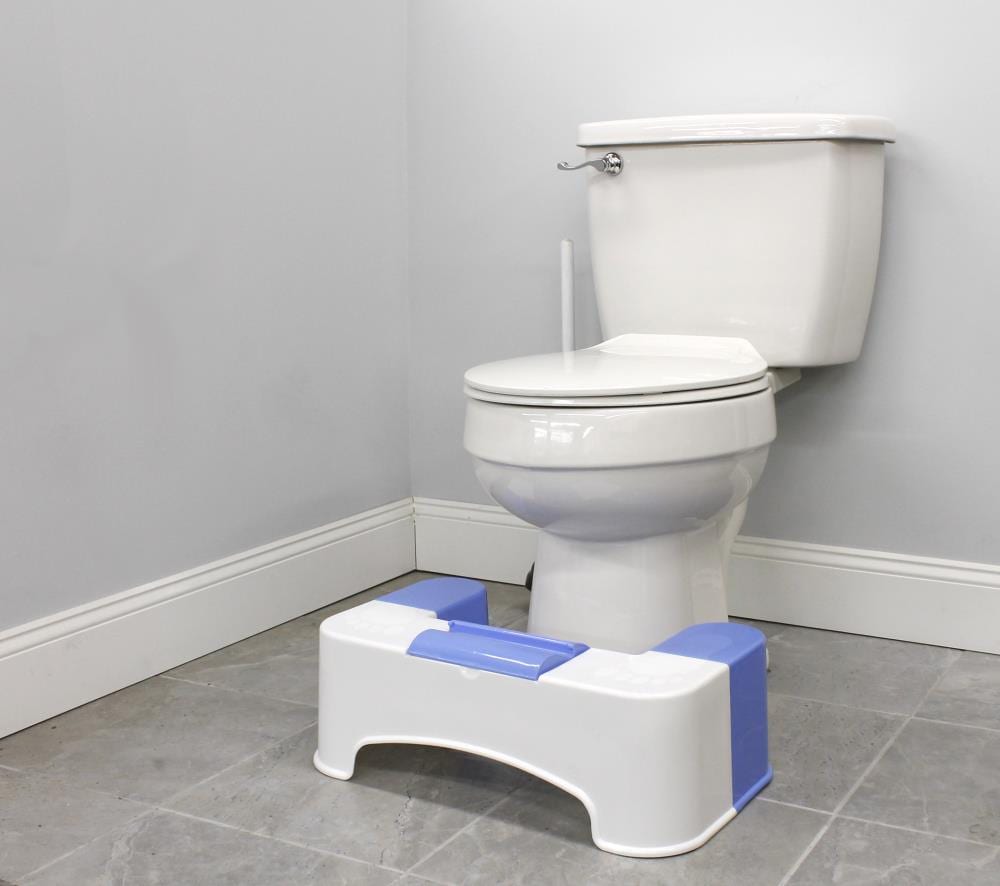 Taburete para baño azul/blanco de 7 pulgadas Keeney Keeney SQT1C