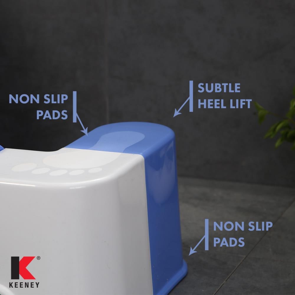 Taburete para baño azul/blanco de 7 pulgadas Keeney Keeney SQT1C