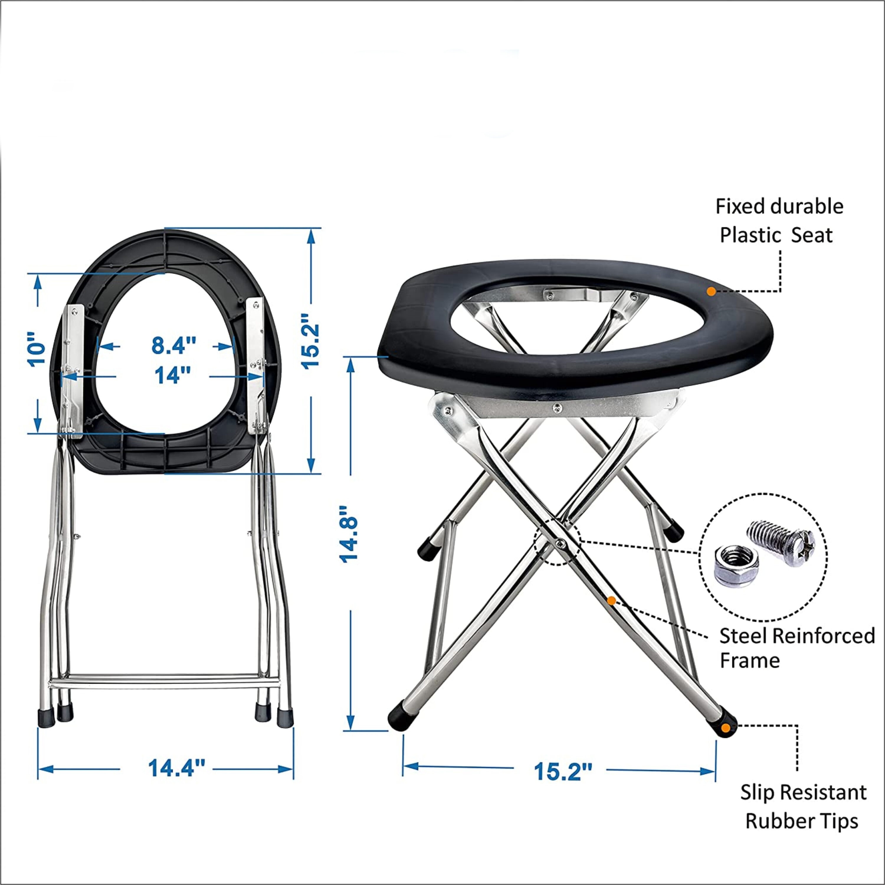 Taburete de baño negro de 16.4 pulgadas ARC Advanced Royal Champion AO-FC001