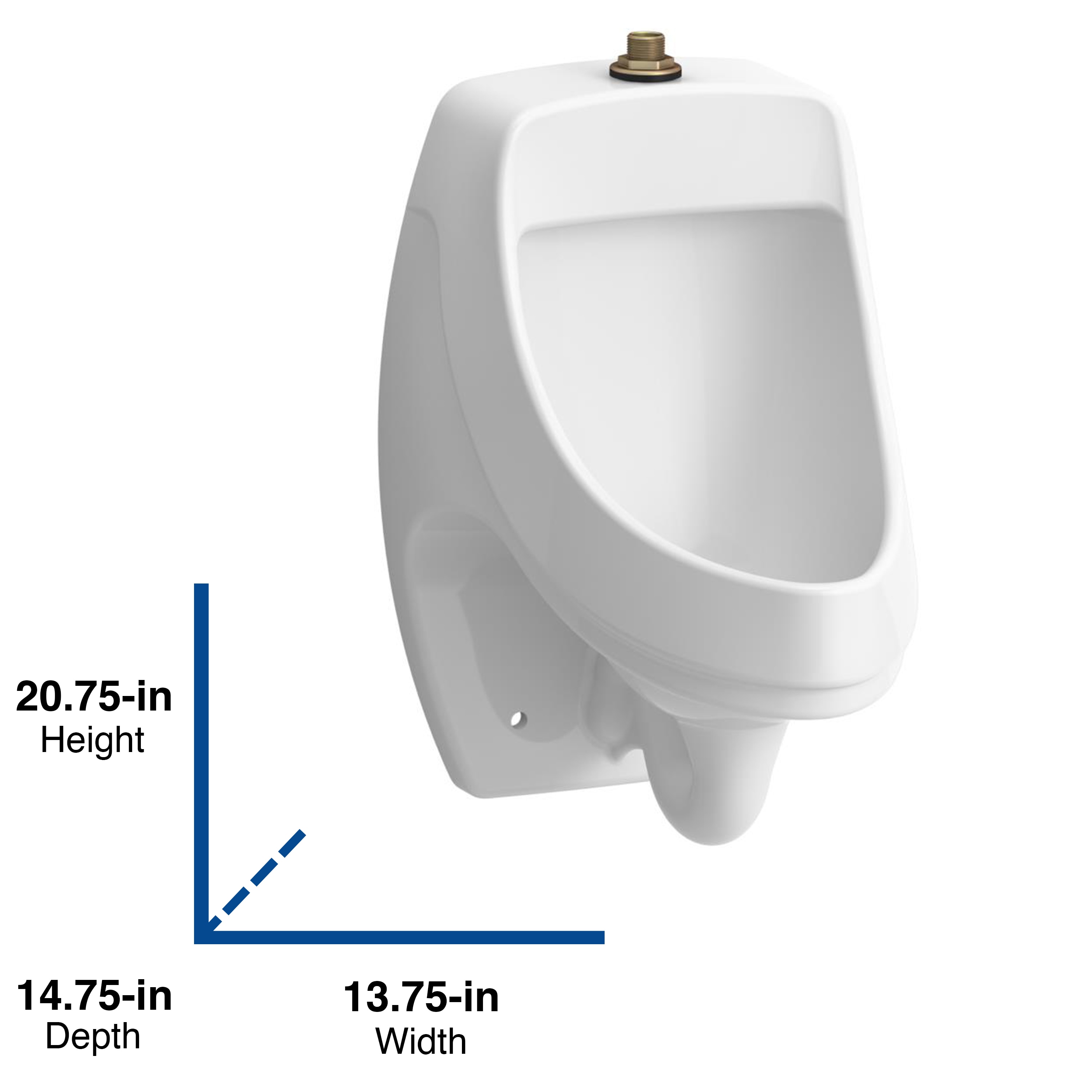 Mingitorio sin contacto montado en la pared con tecnología WaterSense blanco de 1.0 GPF (3.79 LPF) de KOHLER (13.75 pulgadas x 20.75 pulgadas) 5452-ET-0