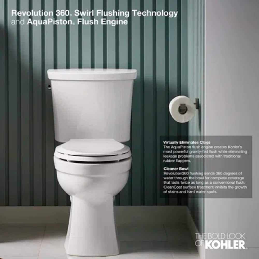 Tanque de baño de un solo tirón KOHLER blanco de 1.28 galones por descarga 32818-0