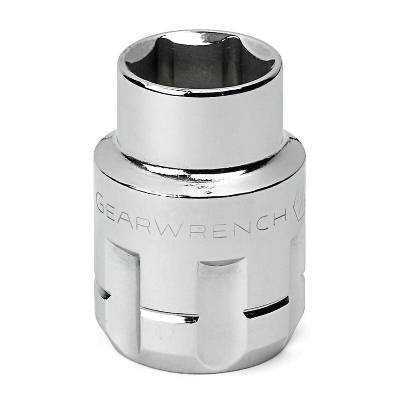 Llave de trinquete y juego de herramientas mecánicas GEARWRENCH Pass-Thru 3/8 in. Drive 6-point SAE/Metric Locking Flex-Head Ratchet and Socket (23 piezas) - 893823.