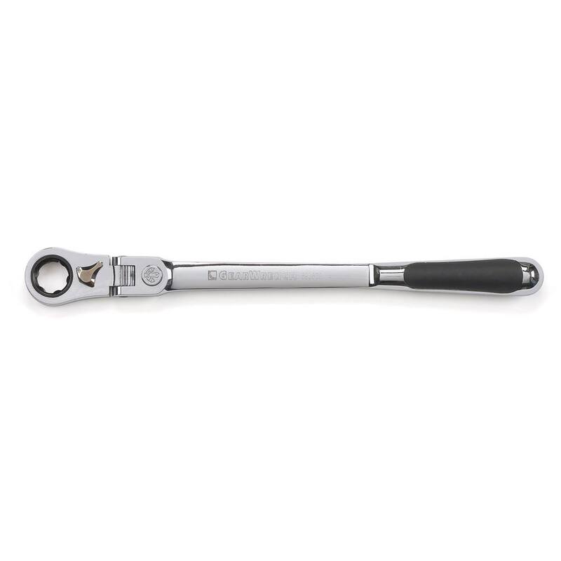 Llave de trinquete y juego de herramientas mecánicas GEARWRENCH Pass-Thru 3/8 in. Drive 6-point SAE/Metric Locking Flex-Head Ratchet and Socket (23 piezas) - 893823.