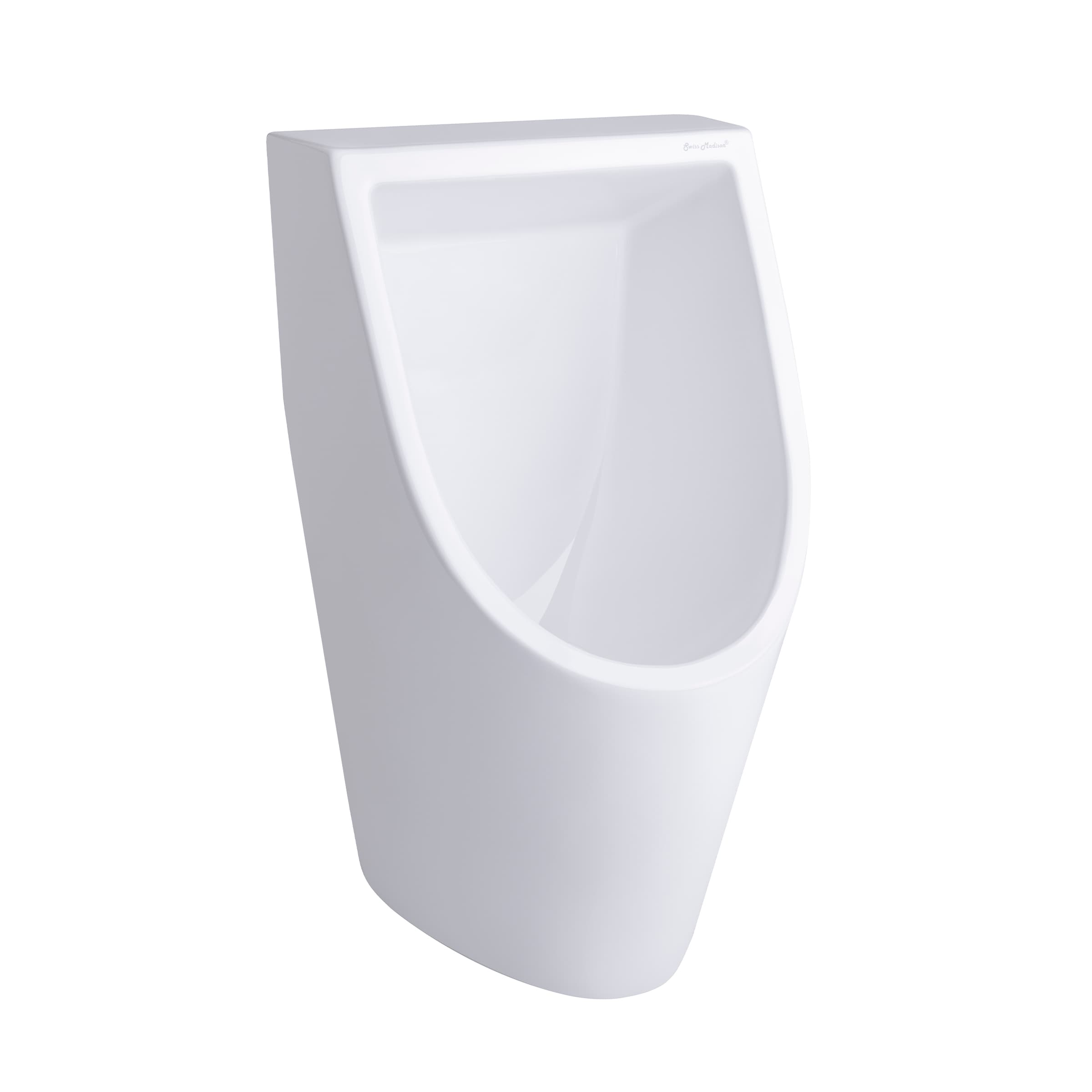 Orinal sin agua montado en la pared de color blanco brillante de Swiss Madison con 0 GPF (0 LPF) (14 pulgadas x 25 pulgadas) SM-25-UTLAU03WH