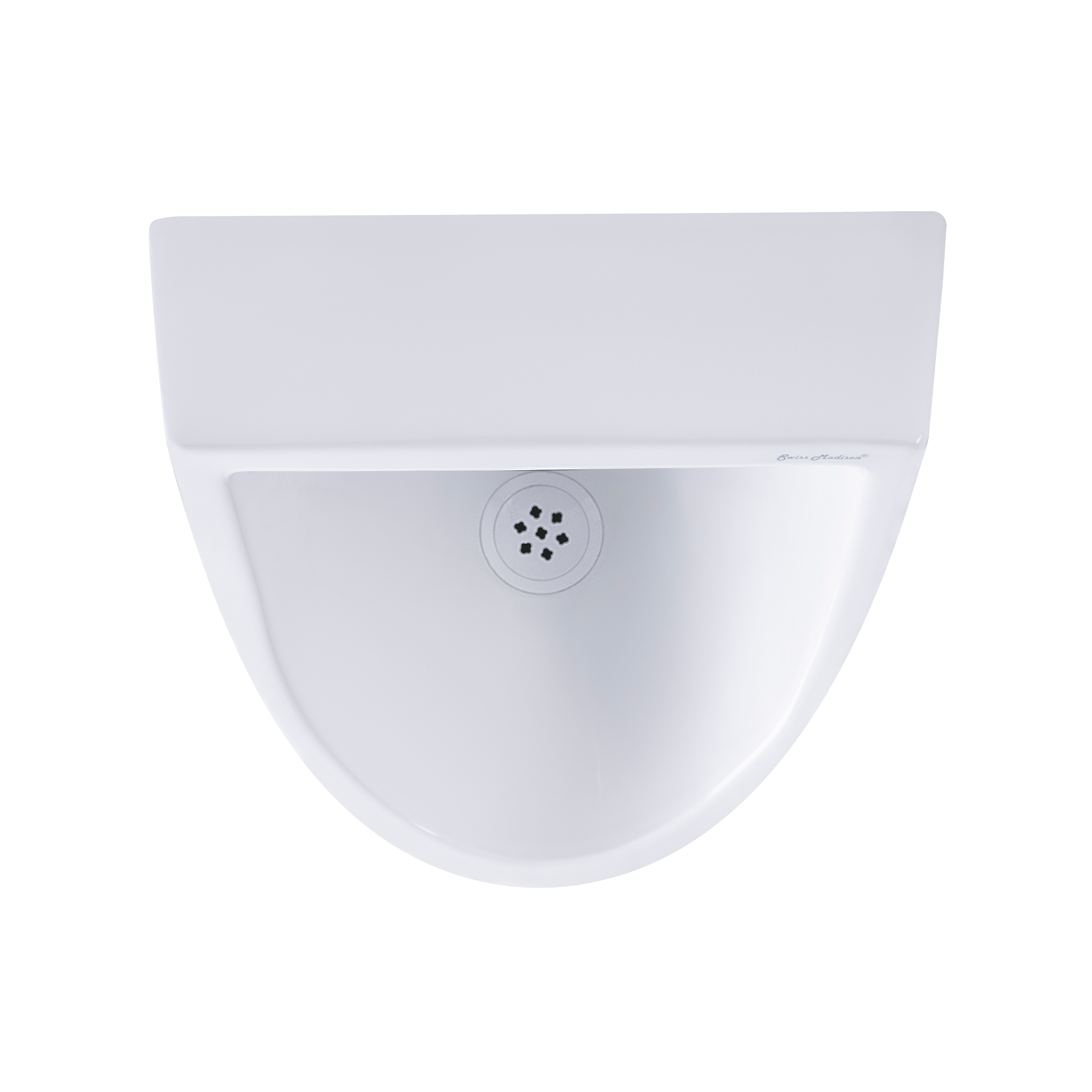 Orinal sin agua montado en la pared de color blanco brillante de Swiss Madison con 0 GPF (0 LPF) (14 pulgadas x 25 pulgadas) SM-25-UTLAU03WH