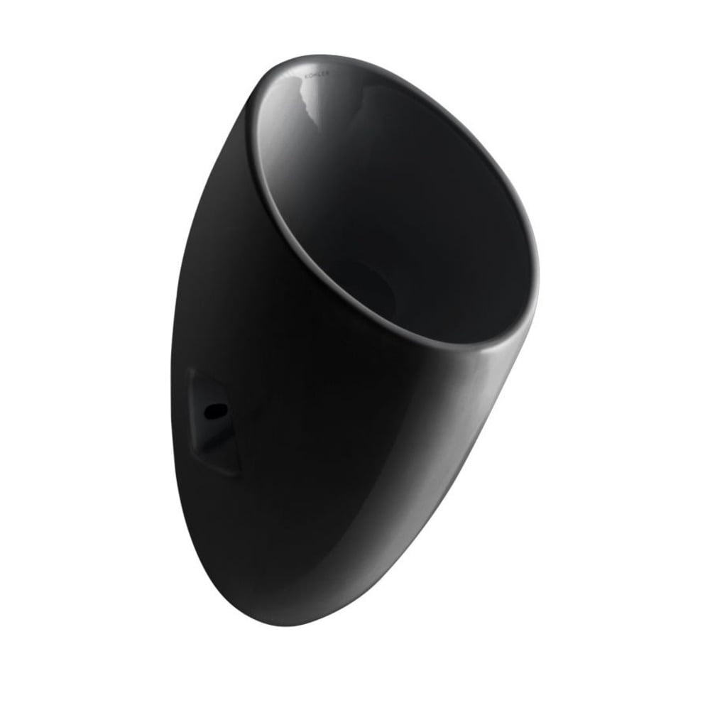 Kohler 0 GPF (0 LPF) Mingitorio sin agua de pared negro montado en la pared (11.0 pulgadas x 23.75 pulgadas) 4917-7