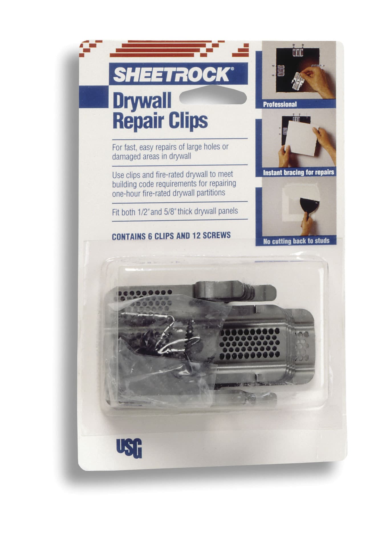 Clips de Yeso Marca SHEETROCK Paquete de 6 unidades de 1.25 pulgadas de Acero 380161008.