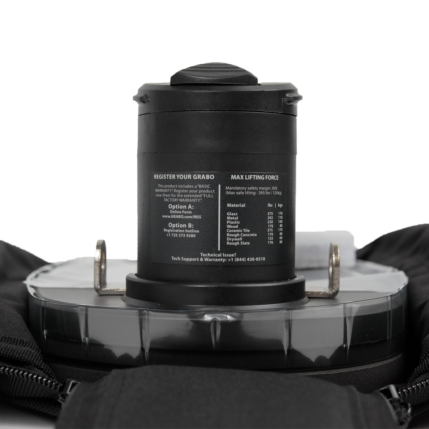 Levanta vidrios de succión con batería inalámbrica GRABO con capacidad de carga de 375 lbs para paneles/pisos de plástico/pavimento - NG-1B-FB-1S