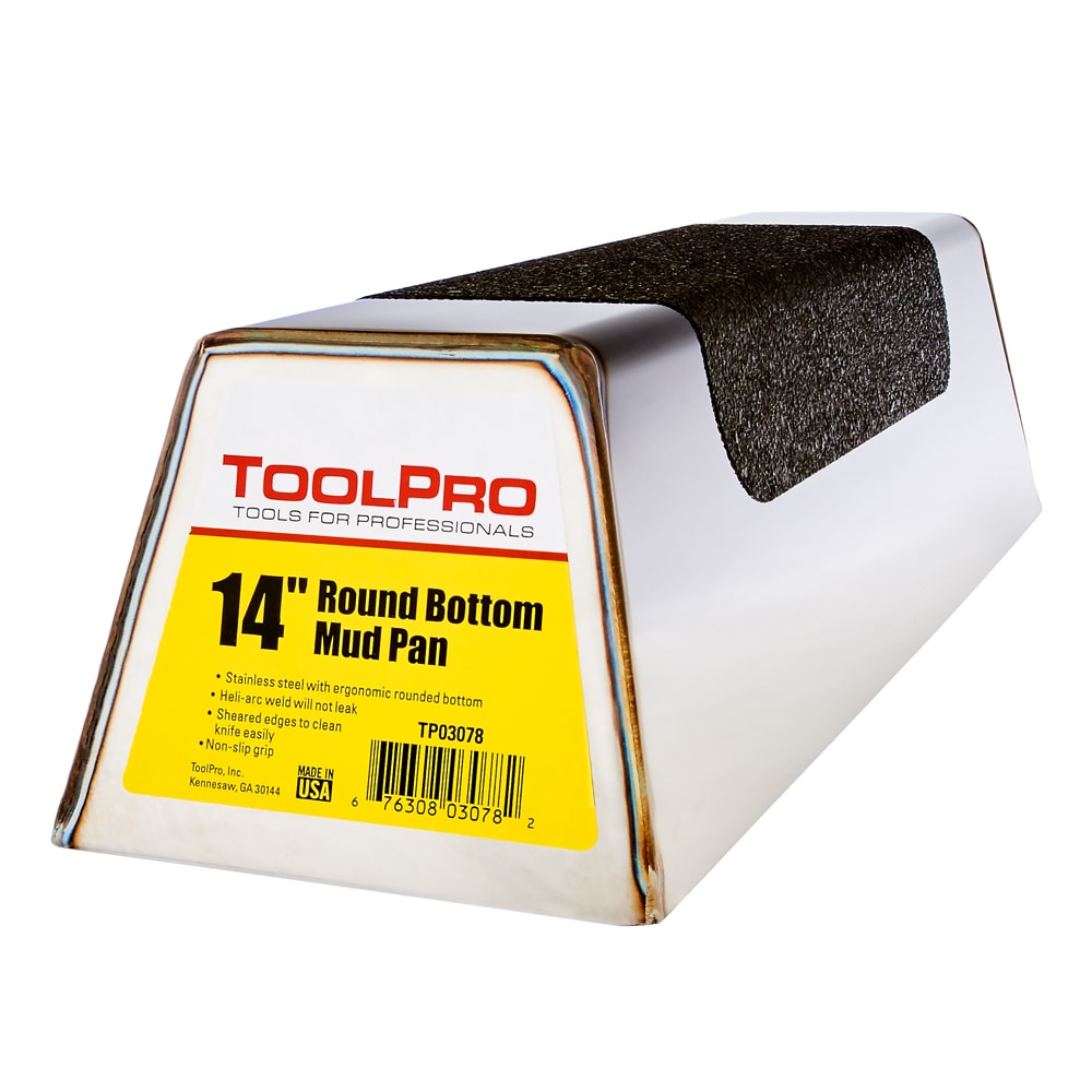Charola para lodo de acero inoxidable con agarre ToolPro de 14 pulgadas