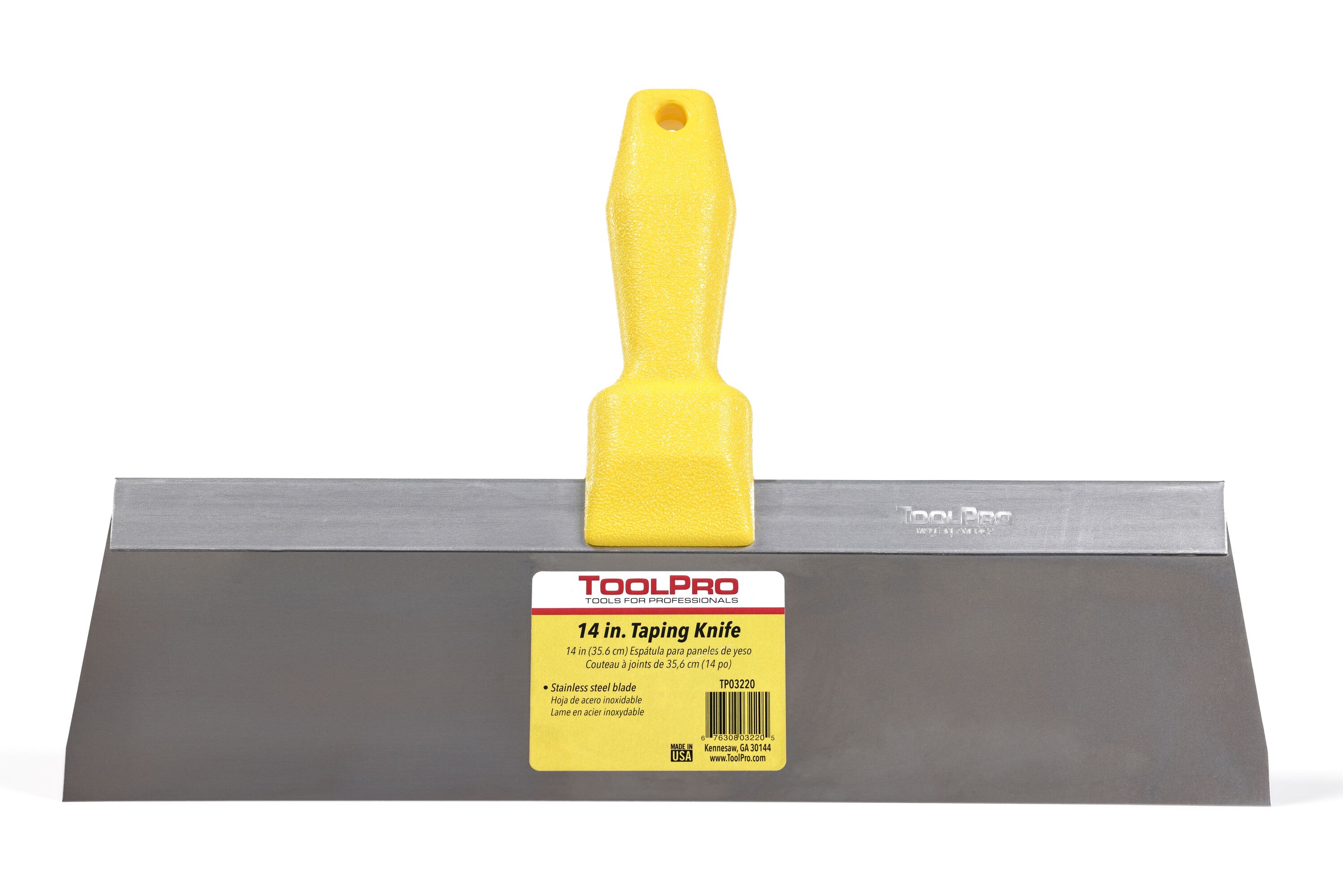 Espátula para enyesar de acero inoxidable de 14 pulgadas x 9 pulgadas de ToolPro