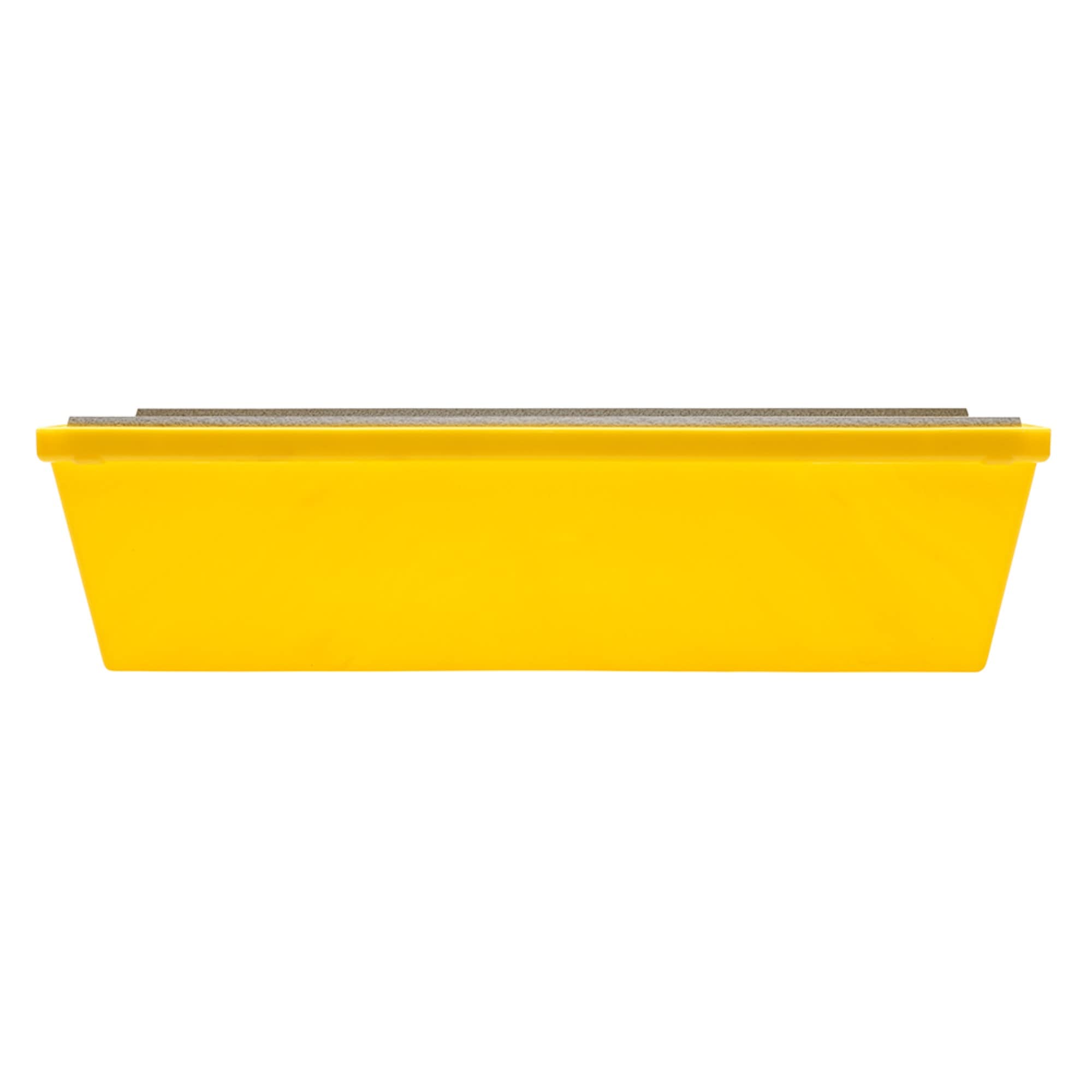 Charola de lodo de yeso de plástico resistente con textura amarilla de 12 pulgadas x 4 pulgadas x 5 pulgadas de ToolPro