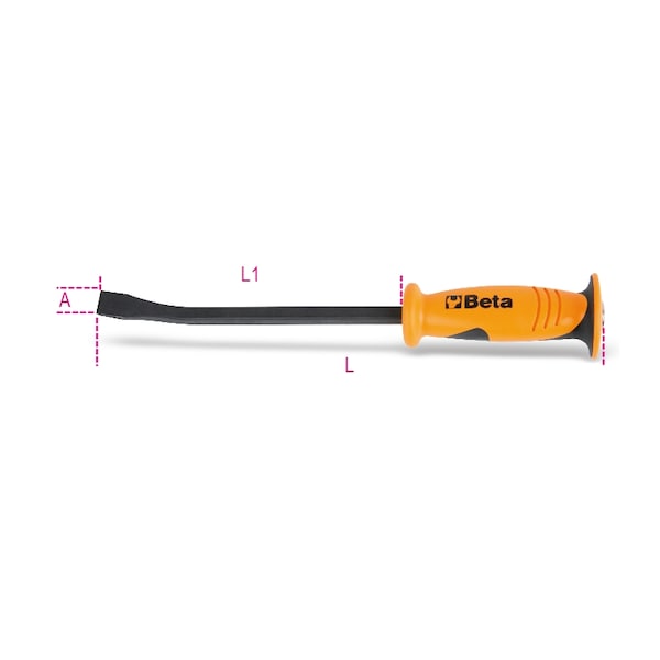 Beta Pry Bar with Flat Curved End, 450mm - 009650014