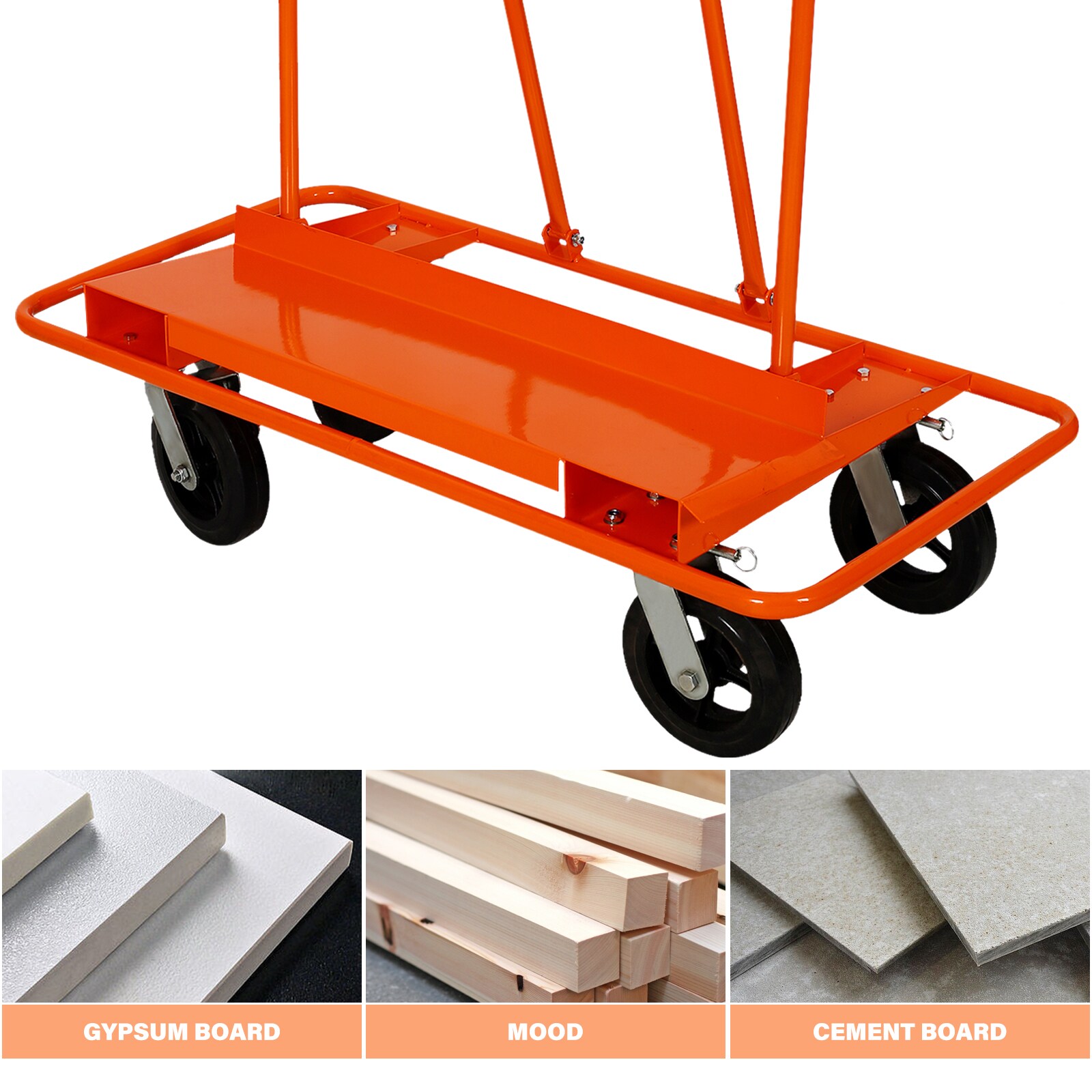 Carretilla de acero para paneles de yeso Maocao Hoom con capacidad de carga de 2400 lb BH40331