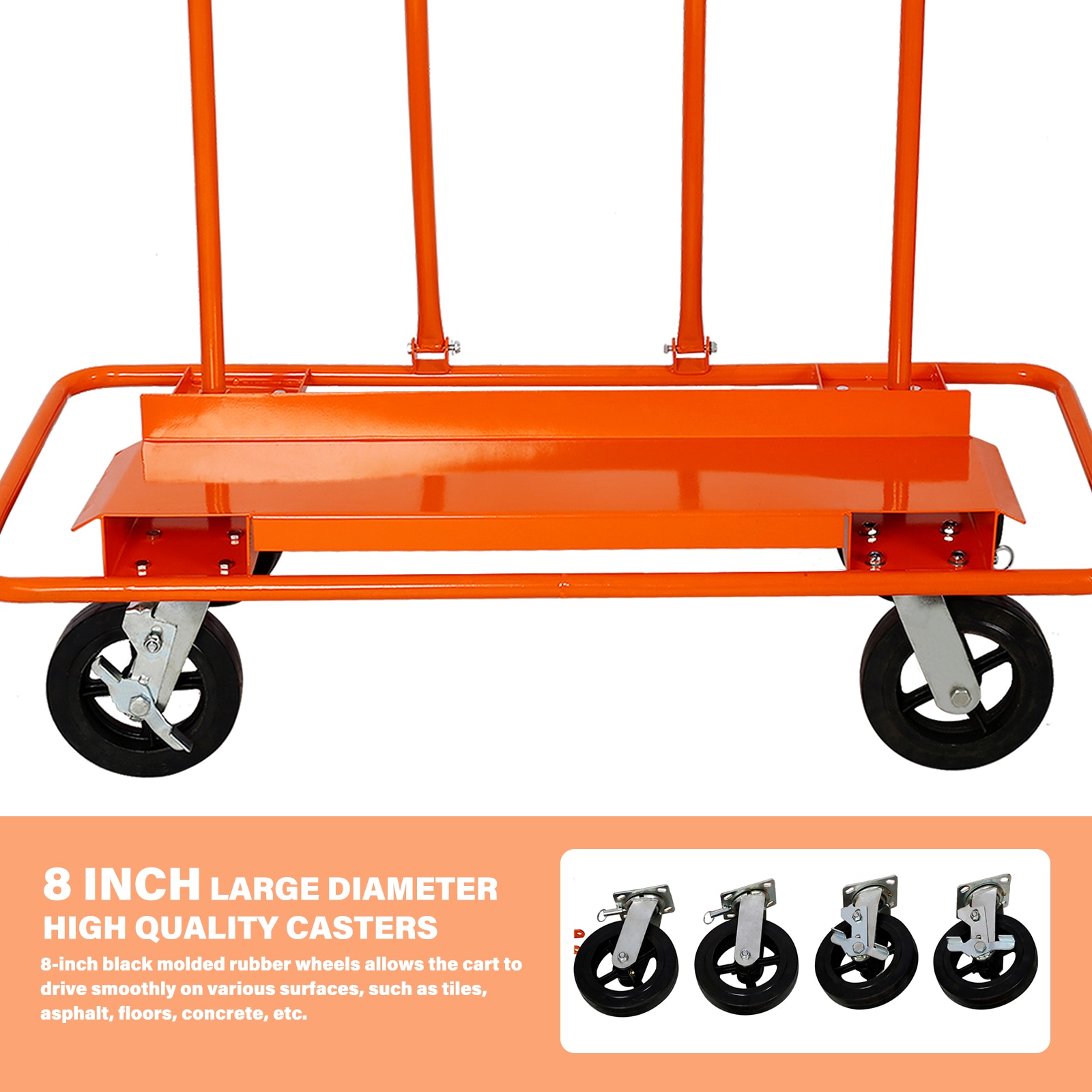 Carretilla de acero para paneles de yeso Maocao Hoom con capacidad de carga de 2400 lb BH40331