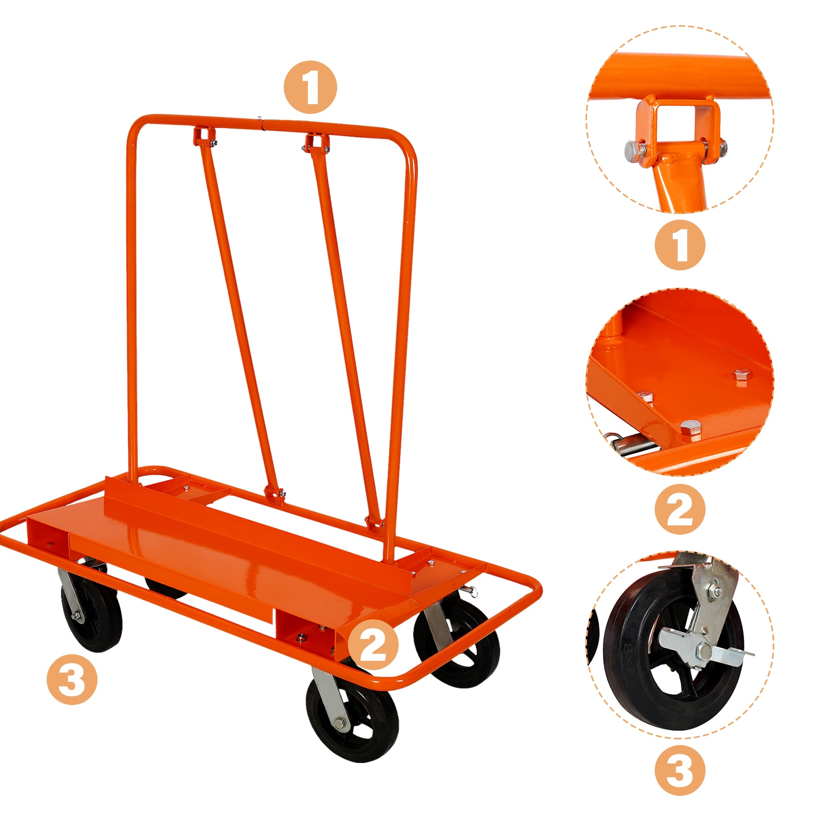 Carretilla de acero para paneles de yeso Maocao Hoom con capacidad de carga de 2400 lb BH40331