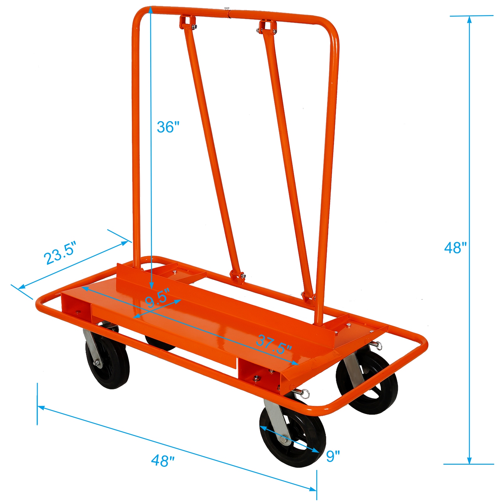 Carretilla de acero para paneles de yeso Maocao Hoom con capacidad de carga de 2400 lb BH40331
