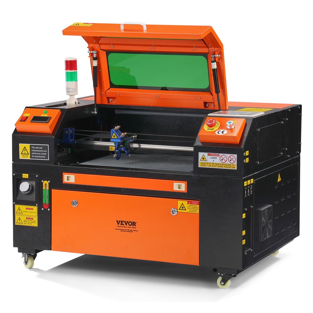 VEVOR 50W CO2 Laser Engraver, 12 x 20 in, 19.7 IPS Laser Cutter Machine with 2-Way Pass Air Assist, Compatible with LightBurn, CorelDRAW, AutoCAD, Windows, Mac OS, Linux, for Wood Acrylic Fabric More - YCO23050CM50W37WMV1
