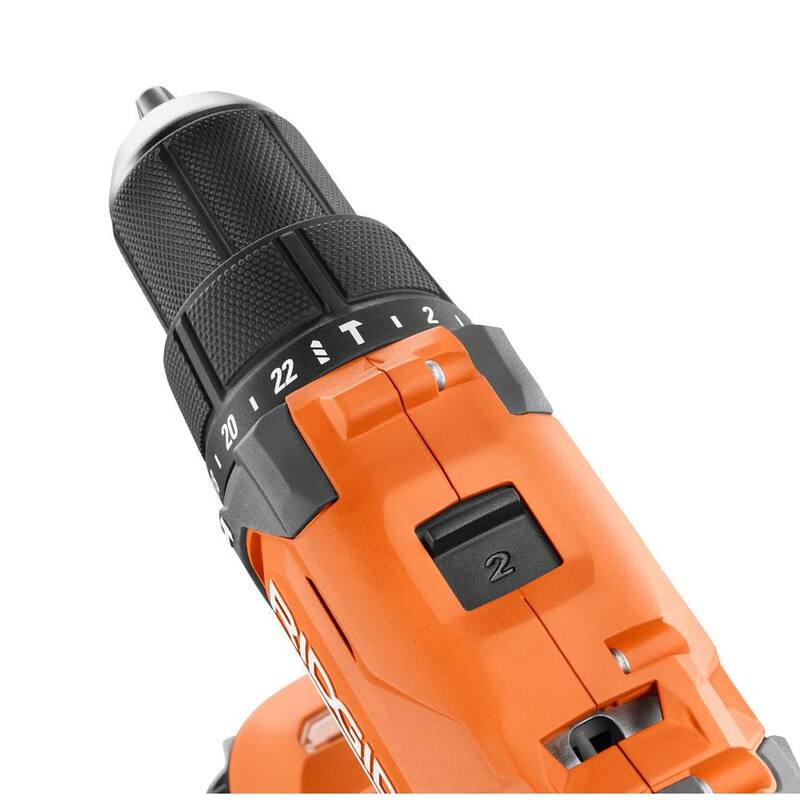 KIT DE TALADRO DE MARTILLO INALÁMBRICO RIDGID de 18 voltios con batería de 2.0 Ah, cargador y bolsa - R860012K