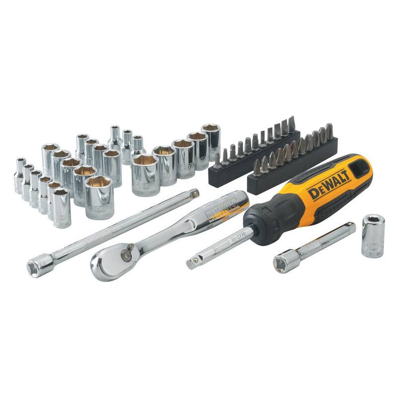 Juego de herramientas mecánicas DEWALT 1/4 pulg. SAE y métrico (50 piezas) - DWMT81610