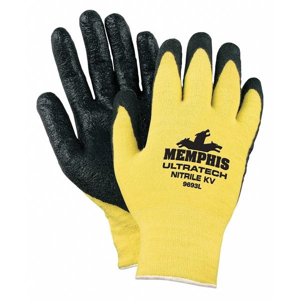 Guantes revestidos resistentes al corte Mcr Safety, Nivel de corte A3, calibre 13, color blanco, XL (10) - 9677XL