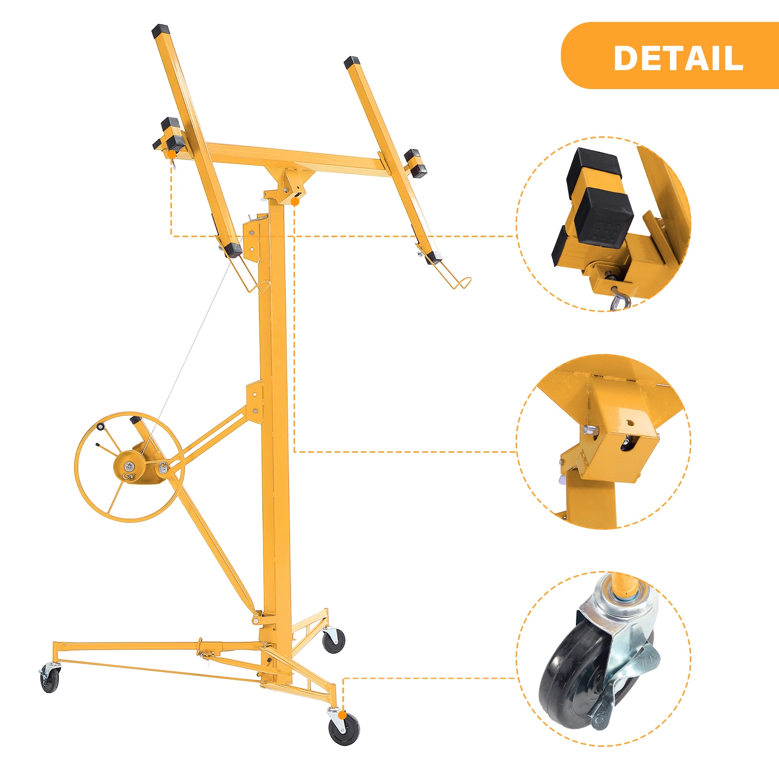 Malacate de yeso amarillo de 11 pies Maocao Hoom con capacidad de carga de 150 libras BH-7FYIJ