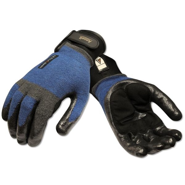 Guantes recubiertos resistentes a cortes de Ansell, Nivel de corte A4, calibre 13, azules, (11) - 97-003.