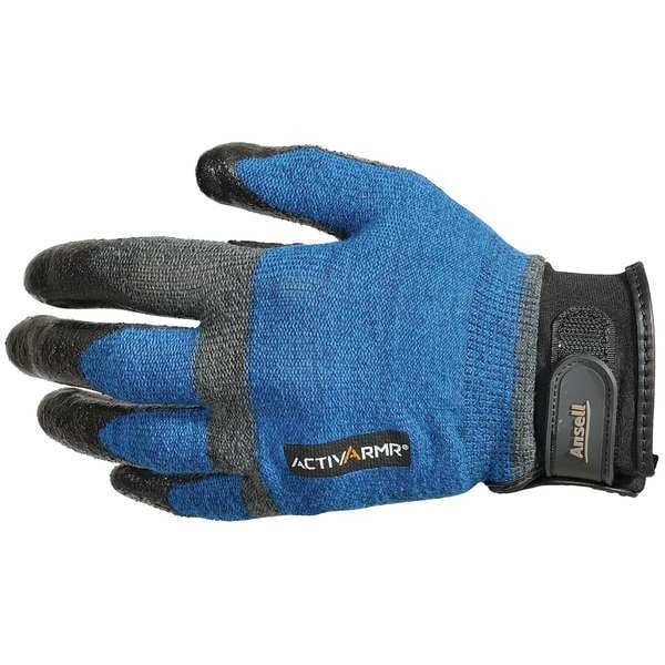 Guantes recubiertos resistentes a cortes de Ansell, Nivel de corte A4, calibre 13, azules, (11) - 97-003.