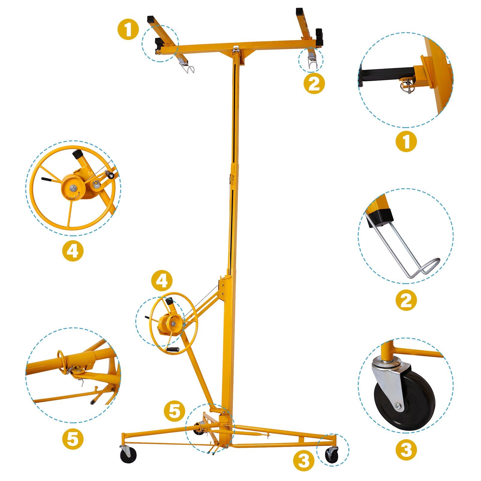 Malacate de Yeso de 16 pies Maocao Hoom 16-ft con Capacidad de Carga de 150 lbs de Acero BH538730