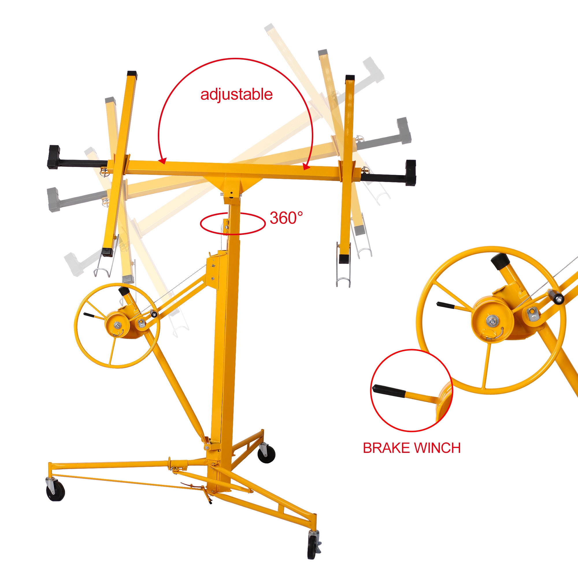 Malacate de Yeso de 16 pies Maocao Hoom 16-ft con Capacidad de Carga de 150 lbs de Acero BH538730