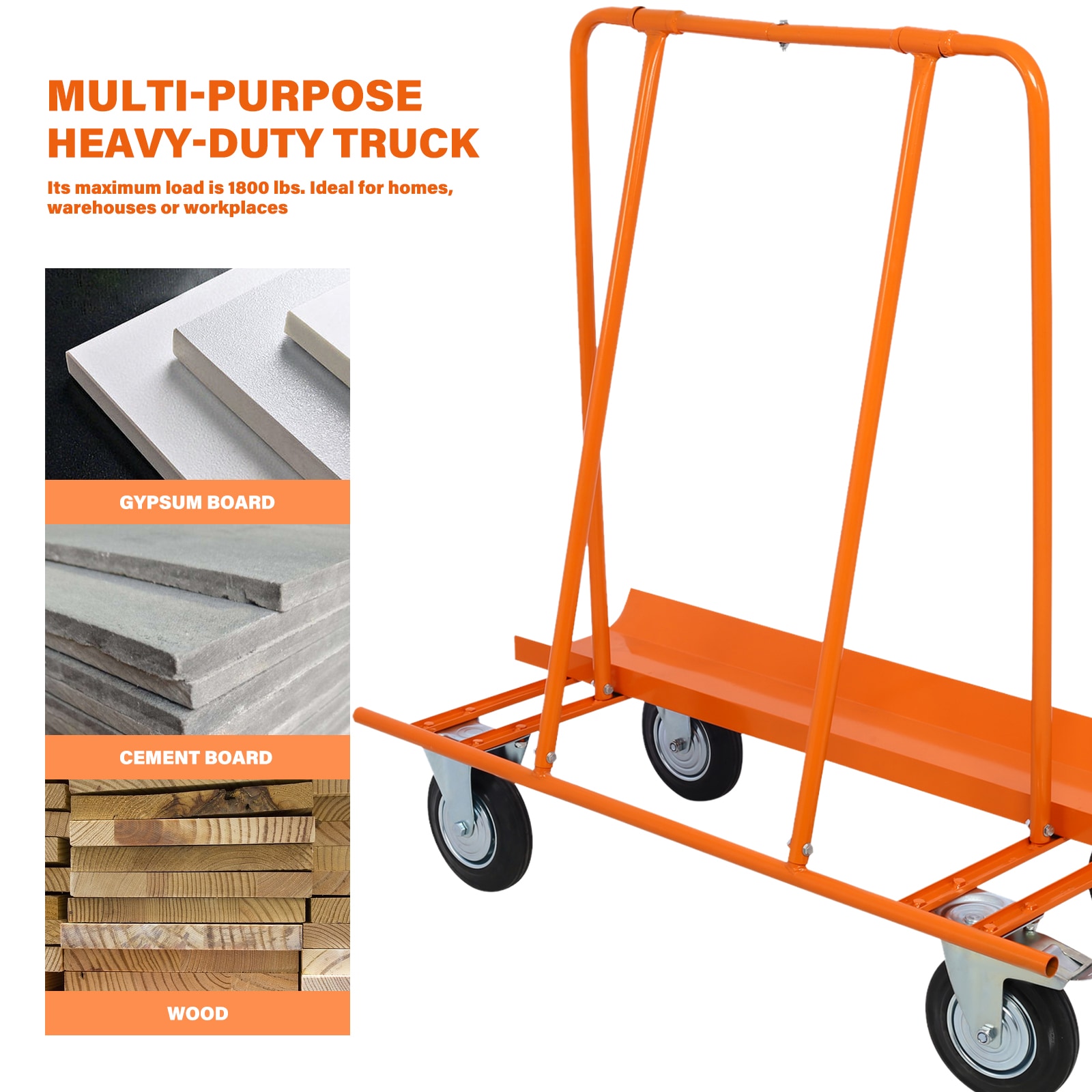 Carretilla de acero para paneles de yeso con capacidad de carga de 1800 libras Maocao Hoom BH40329